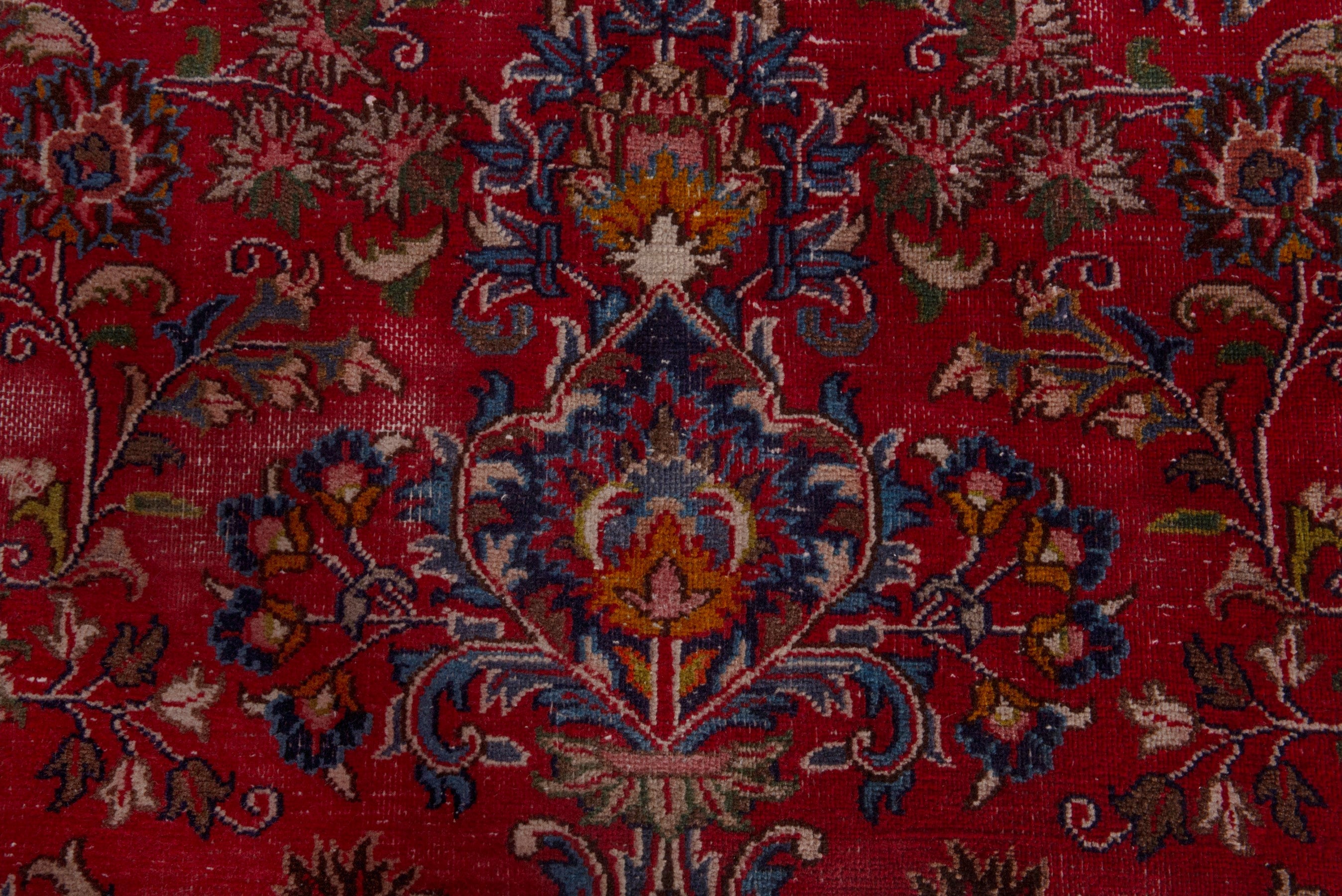 Persian Mashhad oversized rug in deep red and dark brown, view 16 of 24