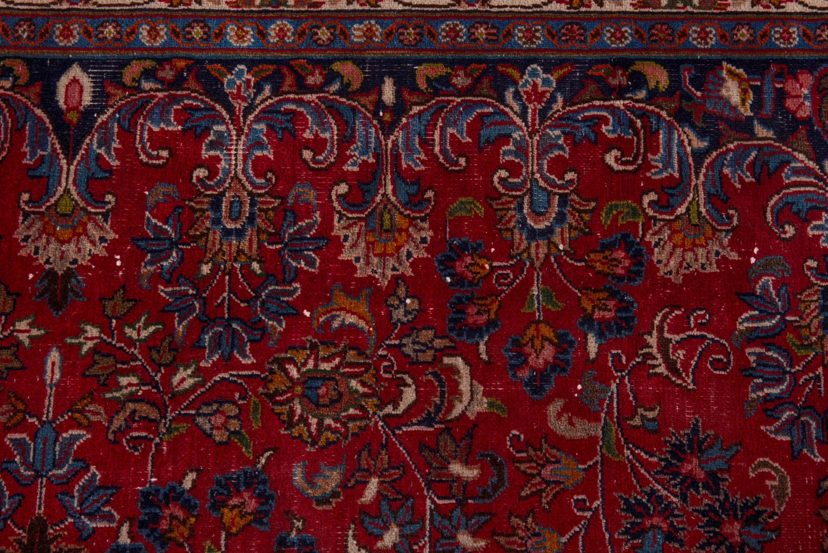 Persian Mashhad oversized rug in deep red and dark brown, view 17 of 24