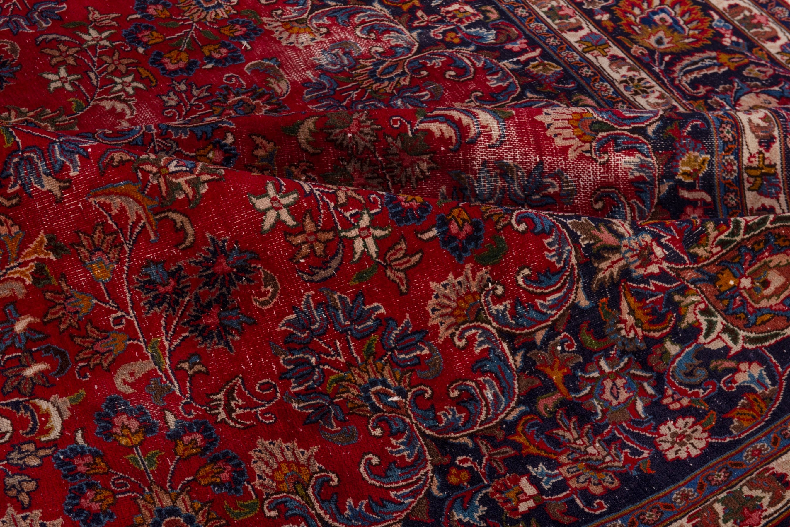 Persian Mashhad oversized rug in deep red and dark brown, view 23 of 24
