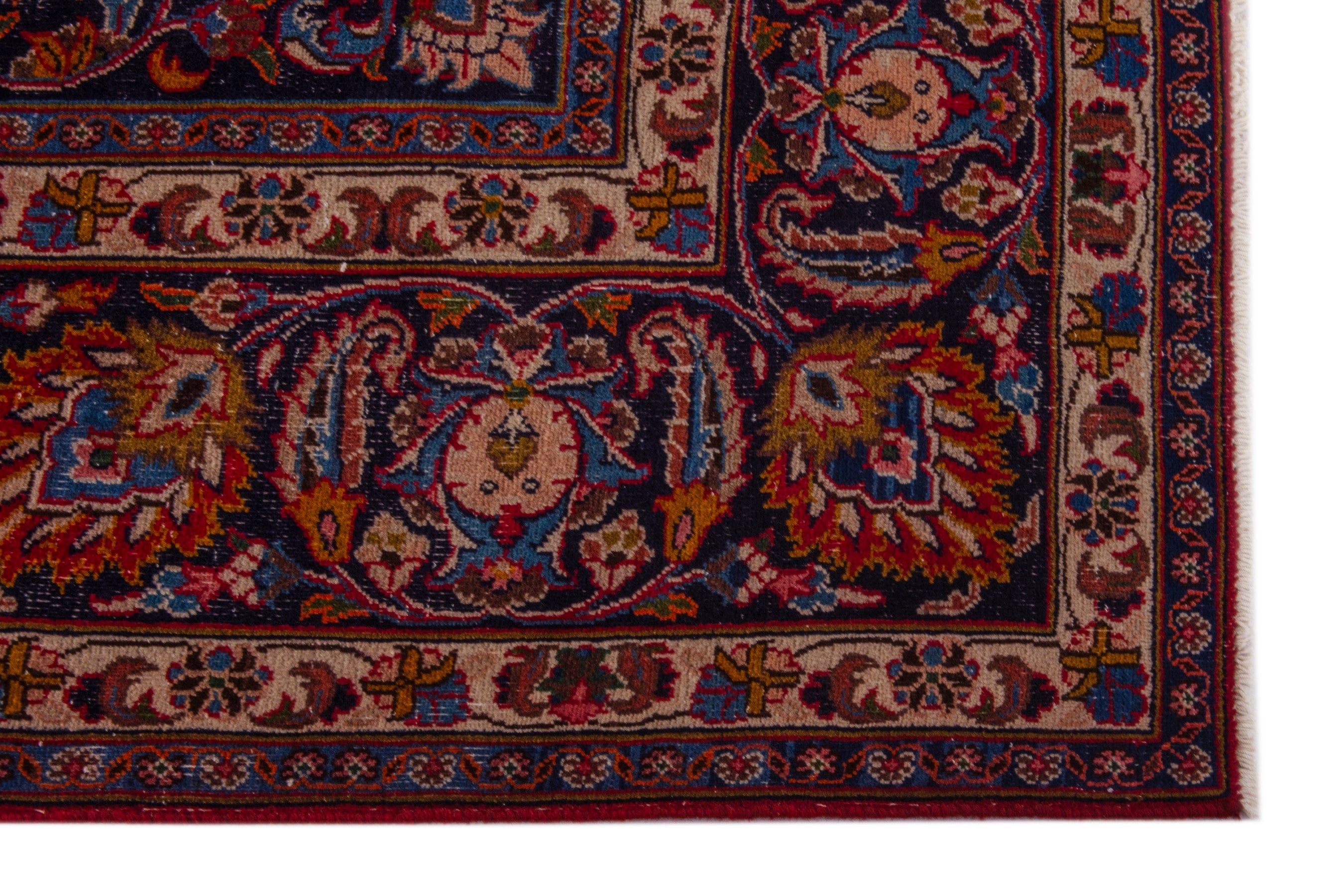 Persian Mashhad oversized rug in deep red and dark brown, view 5 of 24