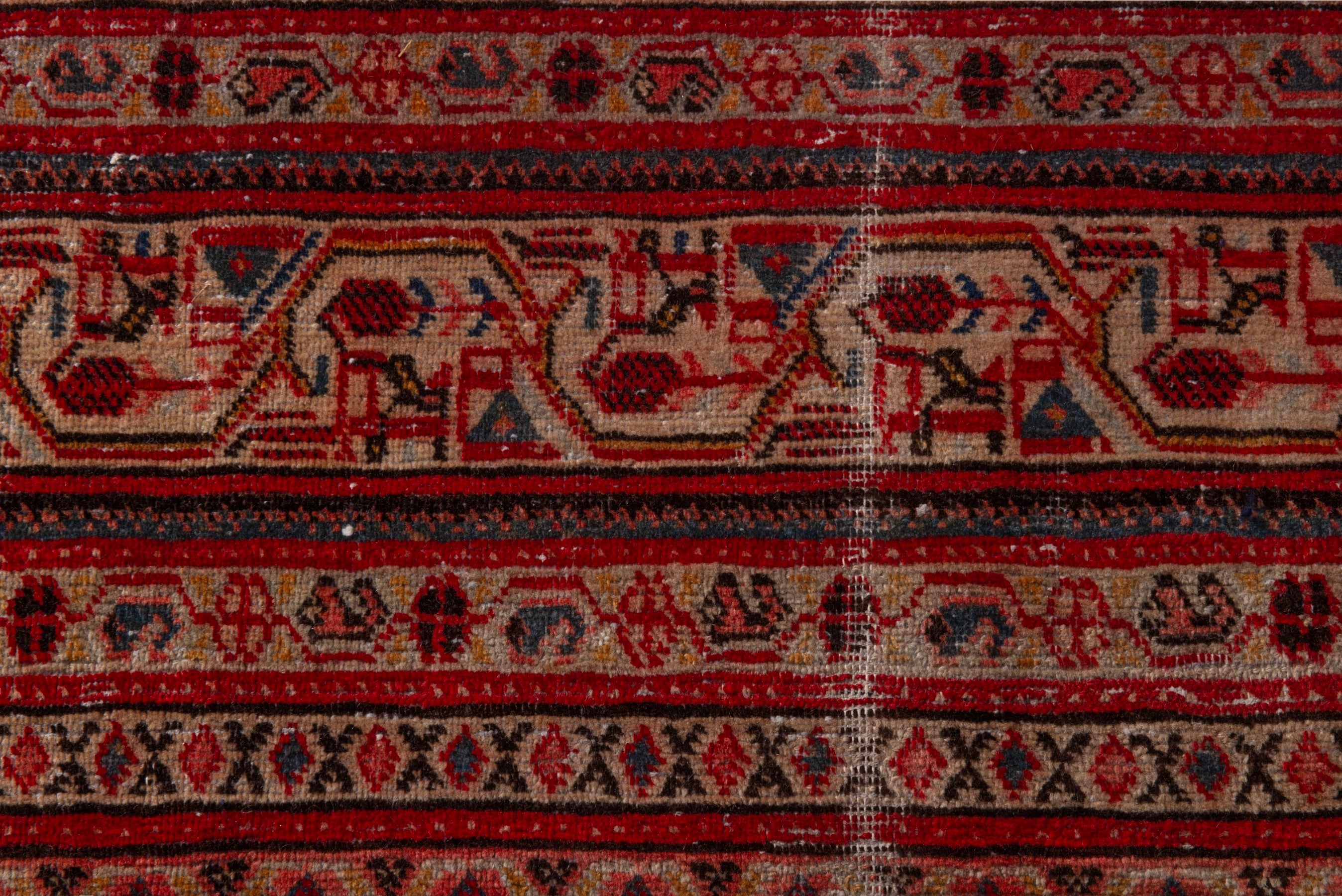 Persian Botteh oversized rug in rust and burgundy, view 14 of 19