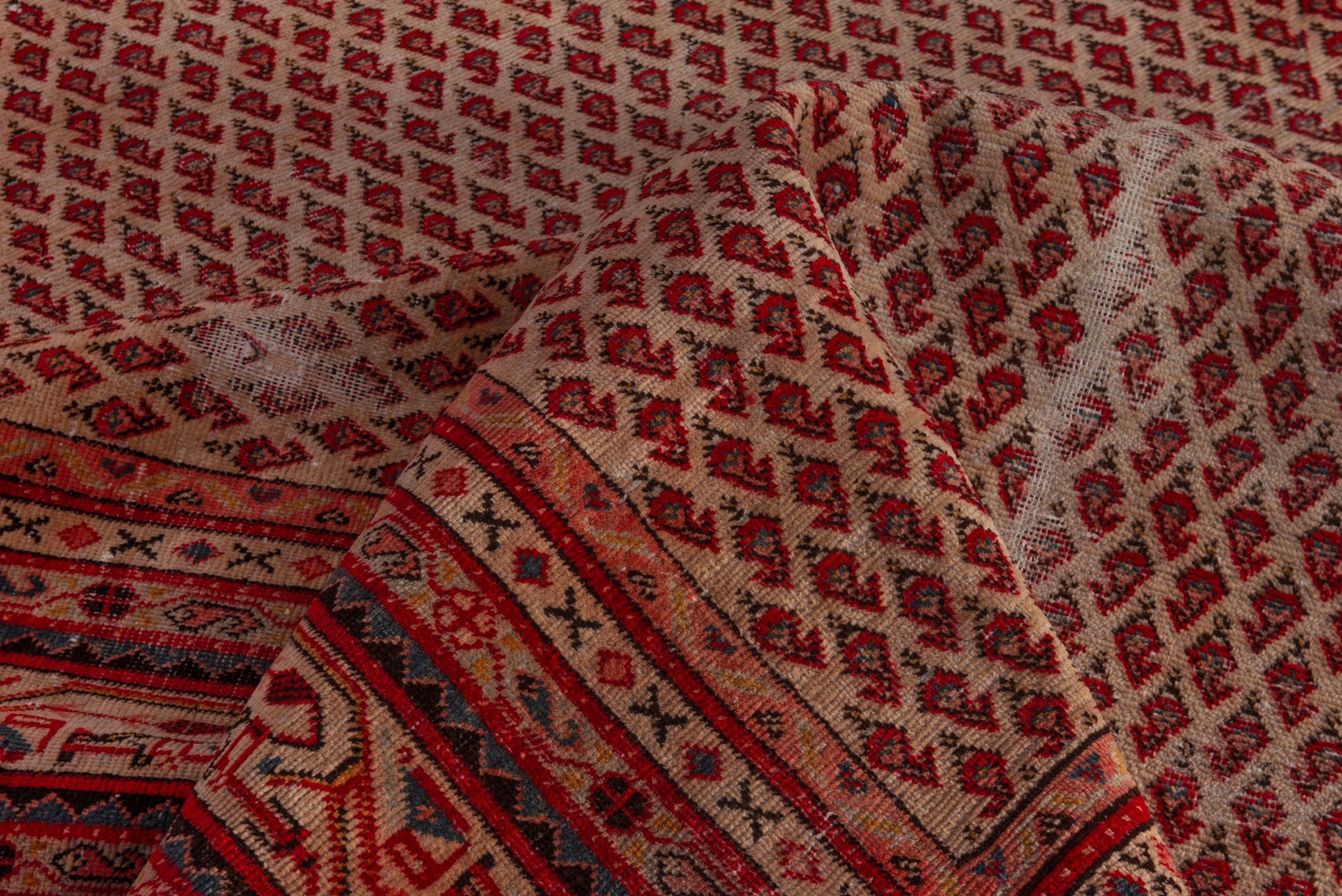 Persian Botteh oversized rug in rust and burgundy, view 15 of 19