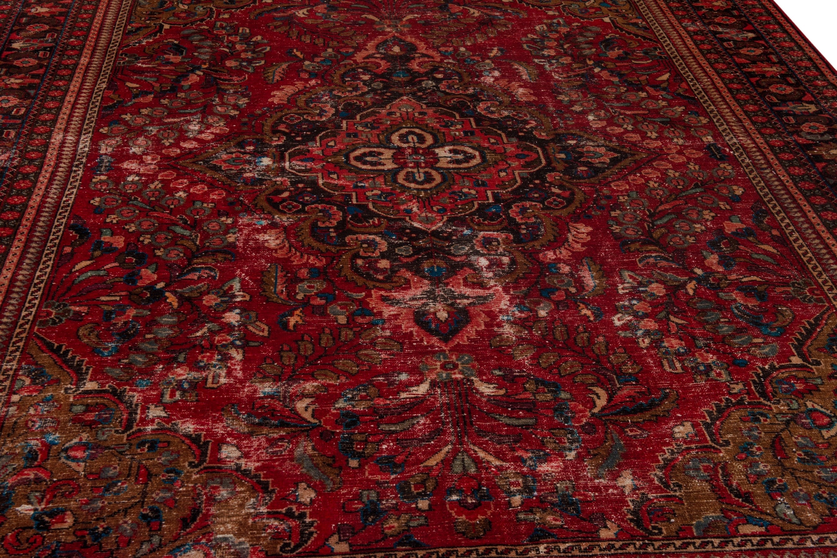 Persian Lilihan oversized rug in deep red and burgundy, view 10 of 23