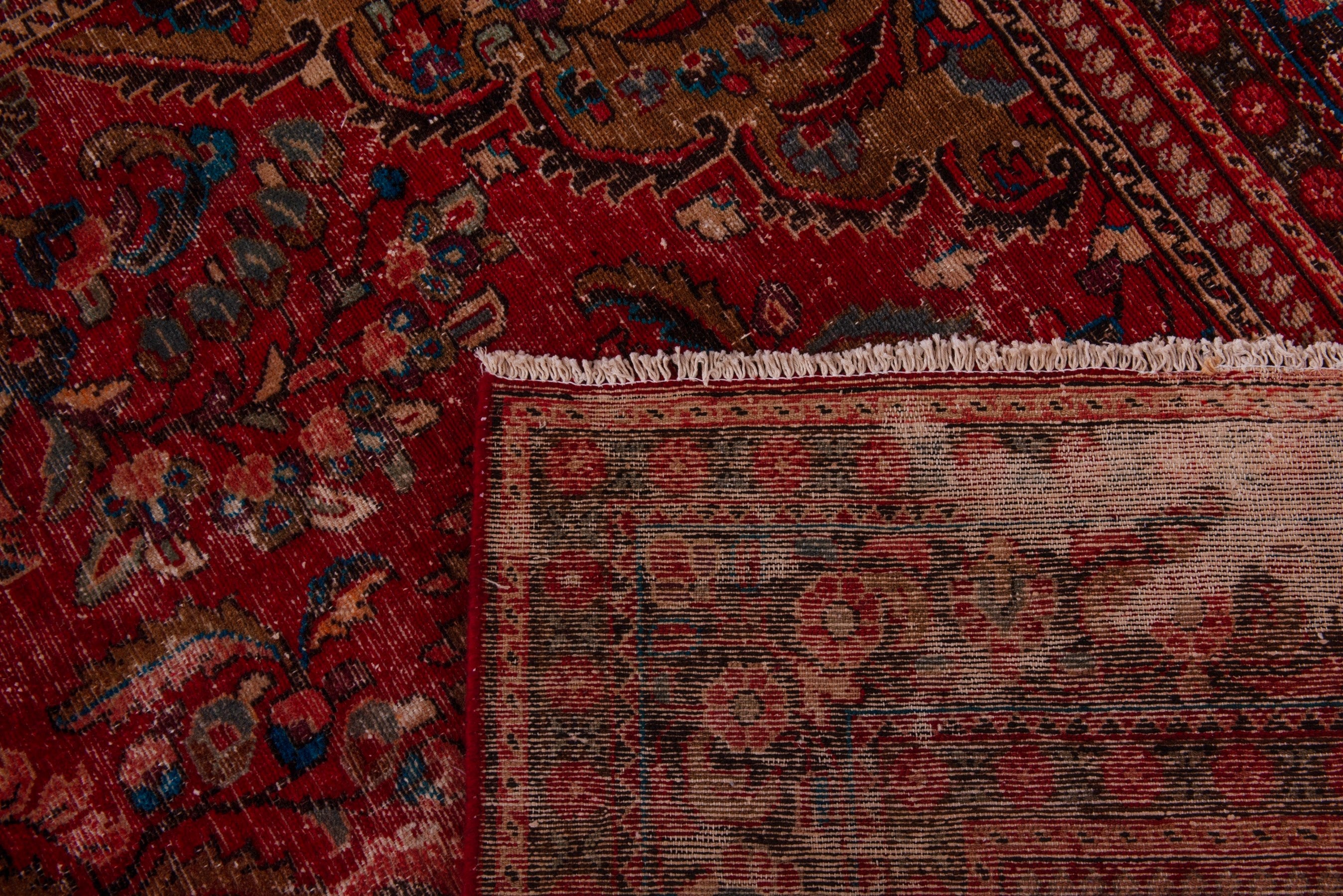 Persian Lilihan oversized rug in deep red and burgundy, view 23 of 23