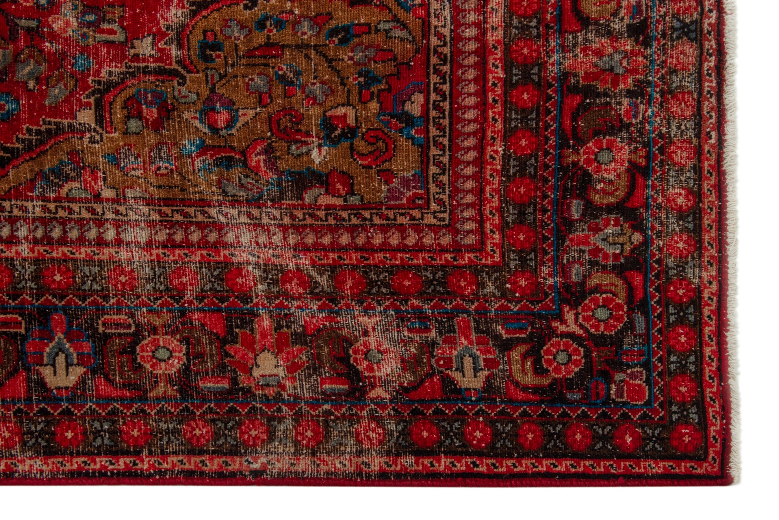 Persian Lilihan oversized rug in deep red and burgundy, view 5 of 23