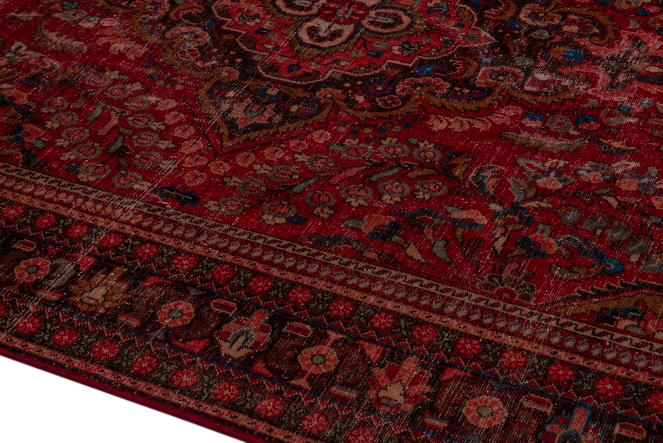 Persian Lilihan oversized rug in deep red and burgundy, view 8 of 23