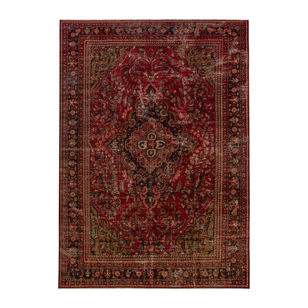 Persian Lilihan oversized rug in deep red and burgundy, 7'10" x 11'2"