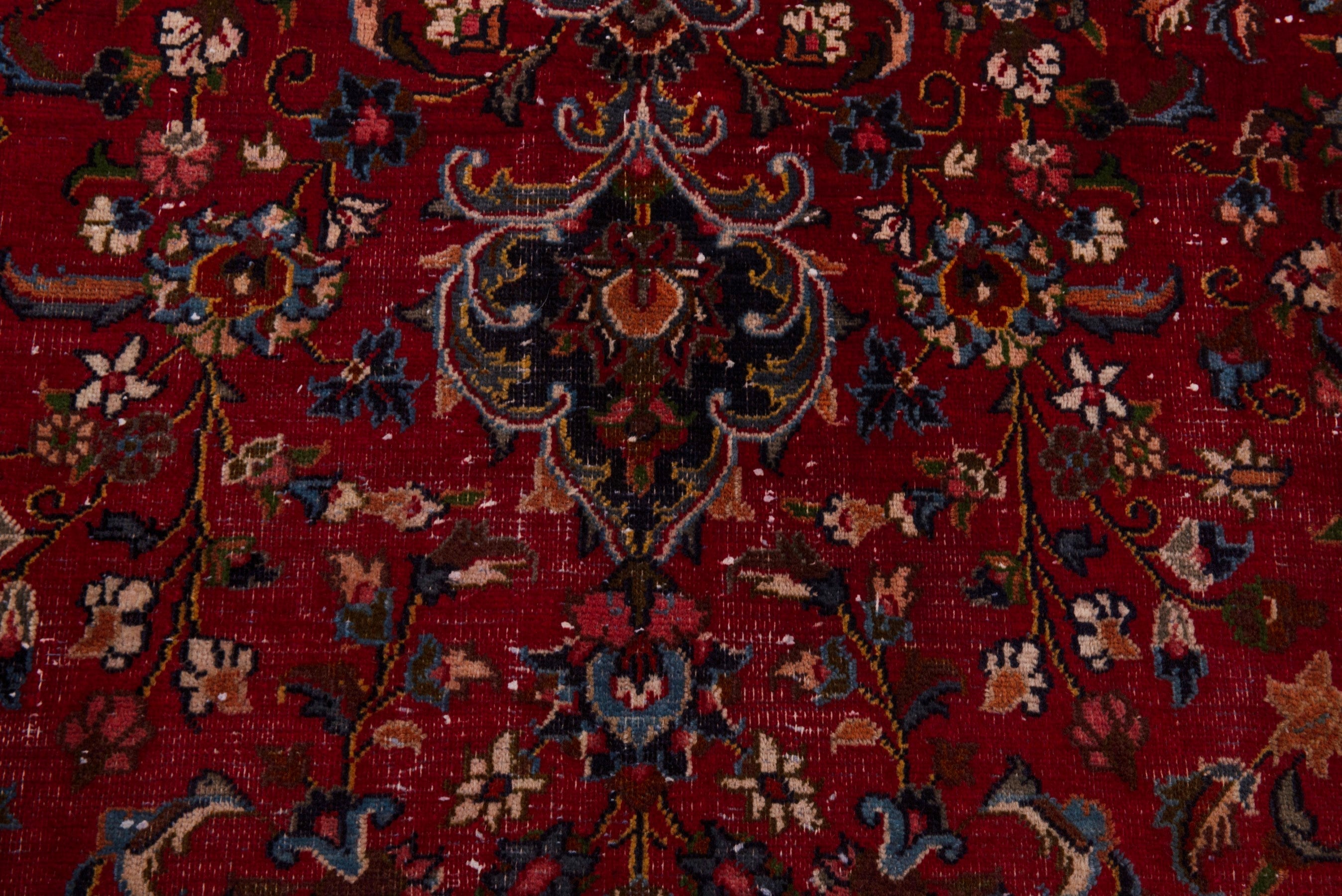 Persian Mashhad oversized rug in deep red and navy, view 11 of 24