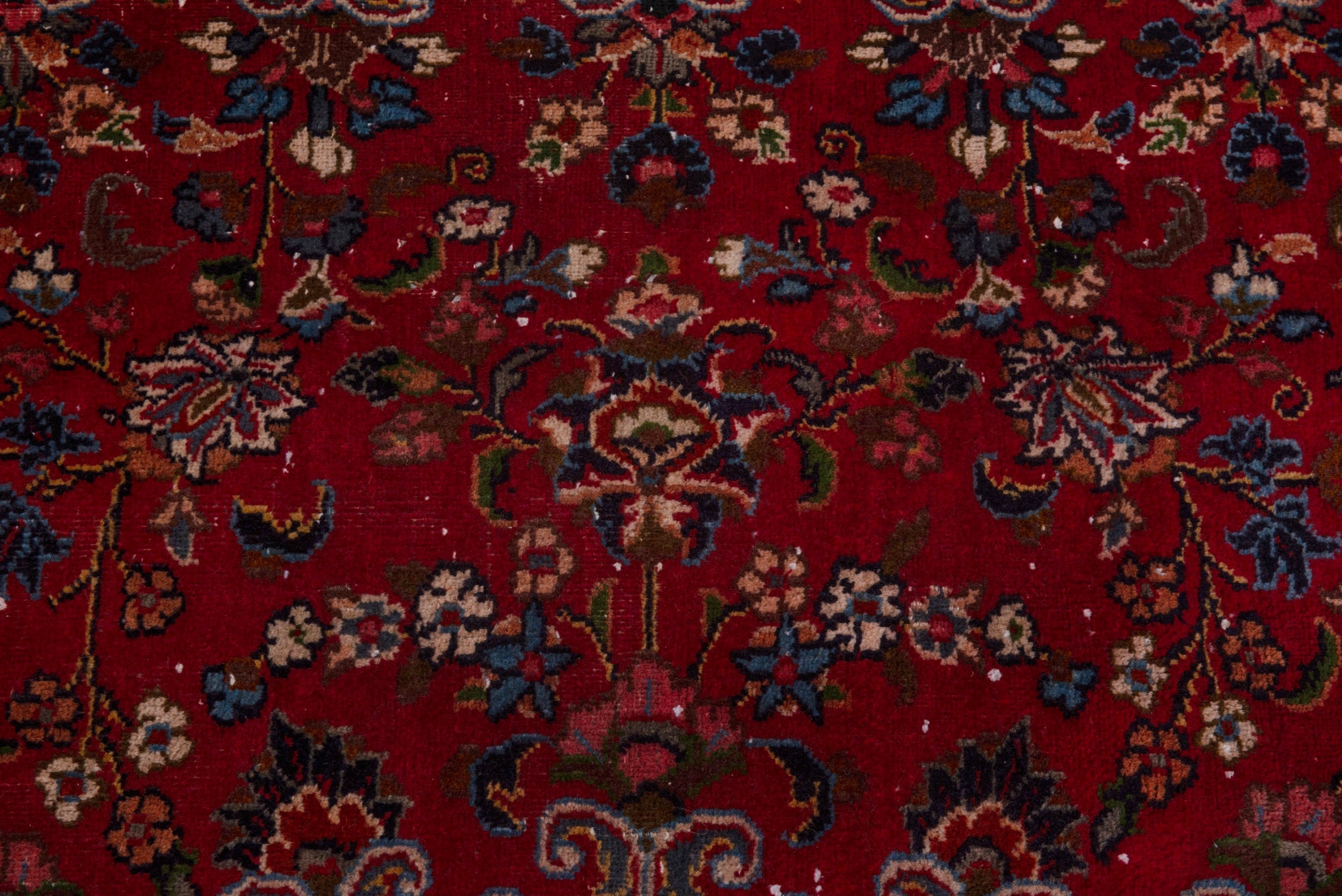 Persian Mashhad oversized rug in deep red and navy, view 13 of 24