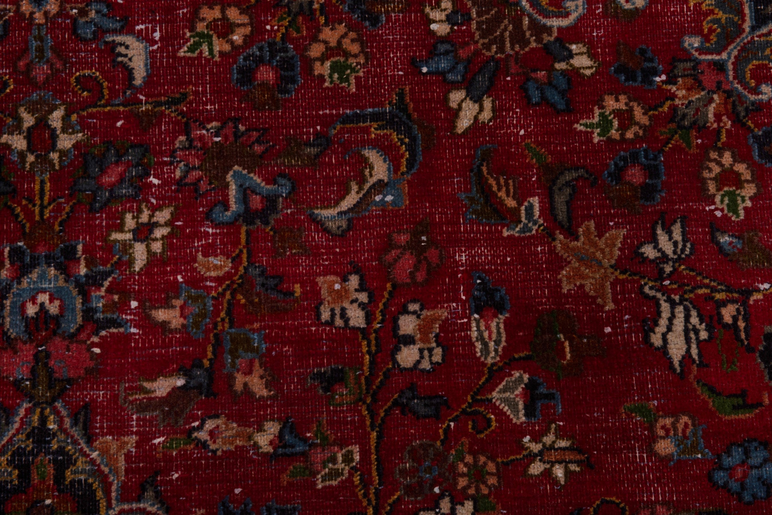 Persian Mashhad oversized rug in deep red and navy, view 17 of 24