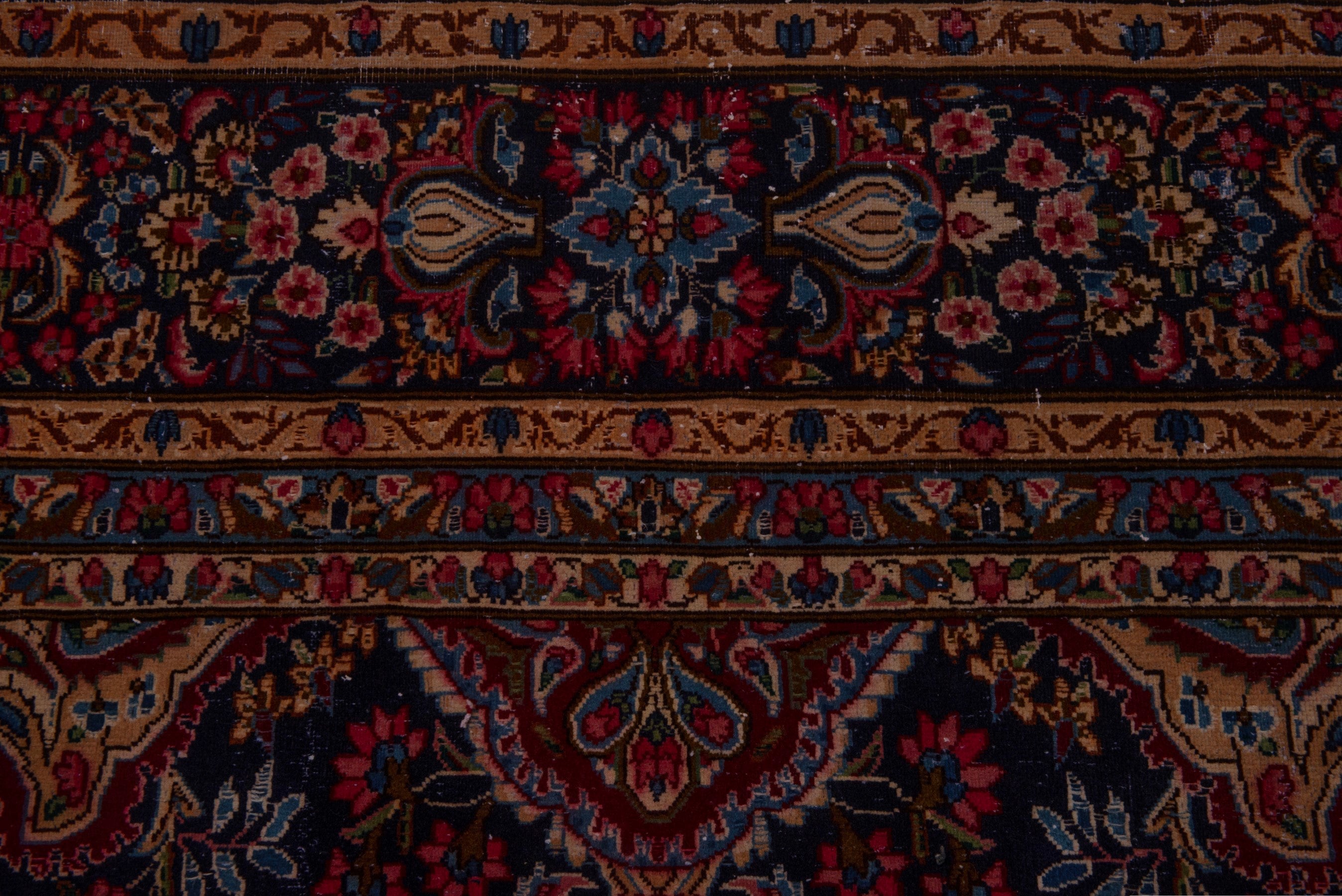Persian Kerman oversized rug in navy and burgundy, view 15 of 22
