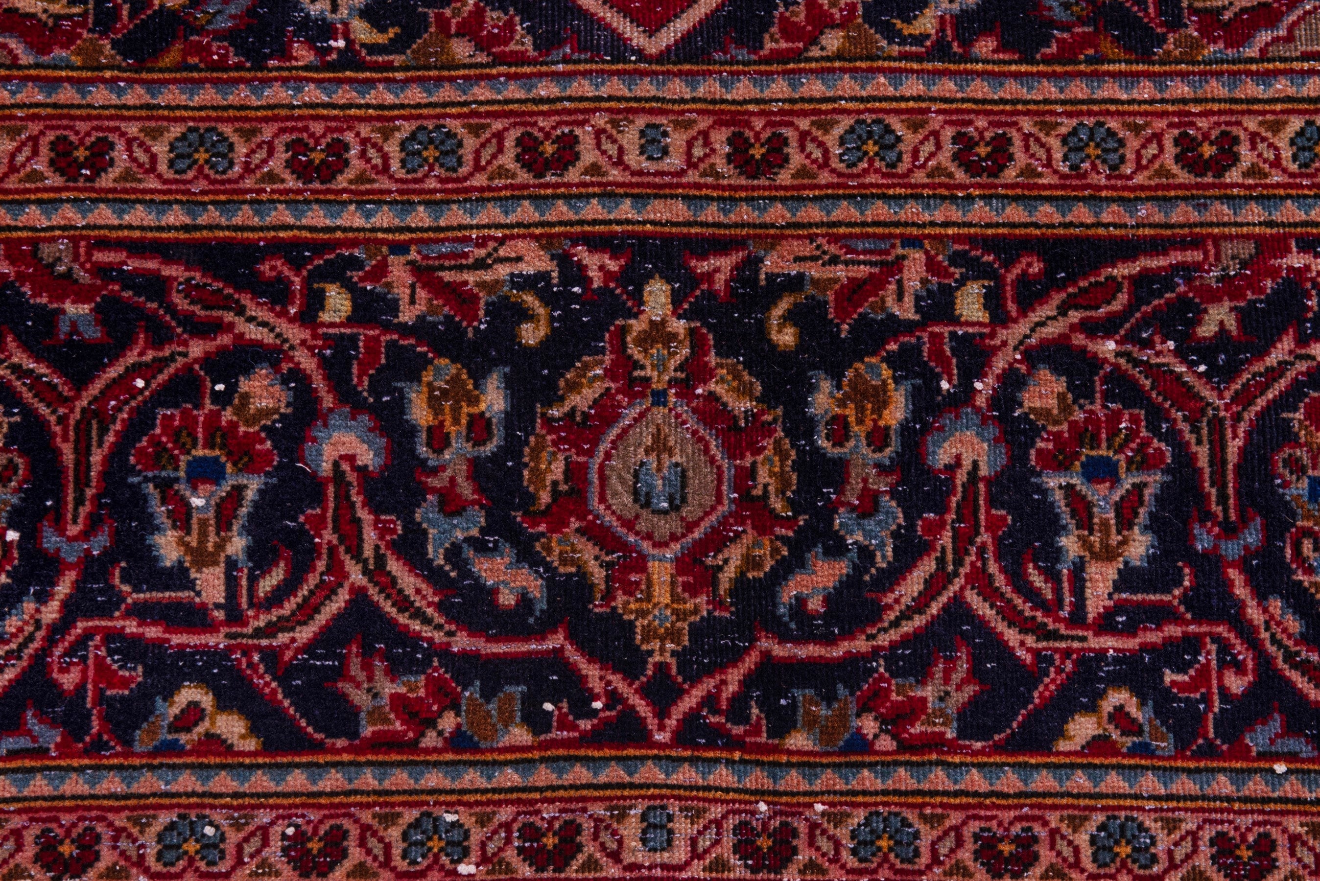 Persian Kashan oversized rug in burgundy and dark blue, view 11 of 20