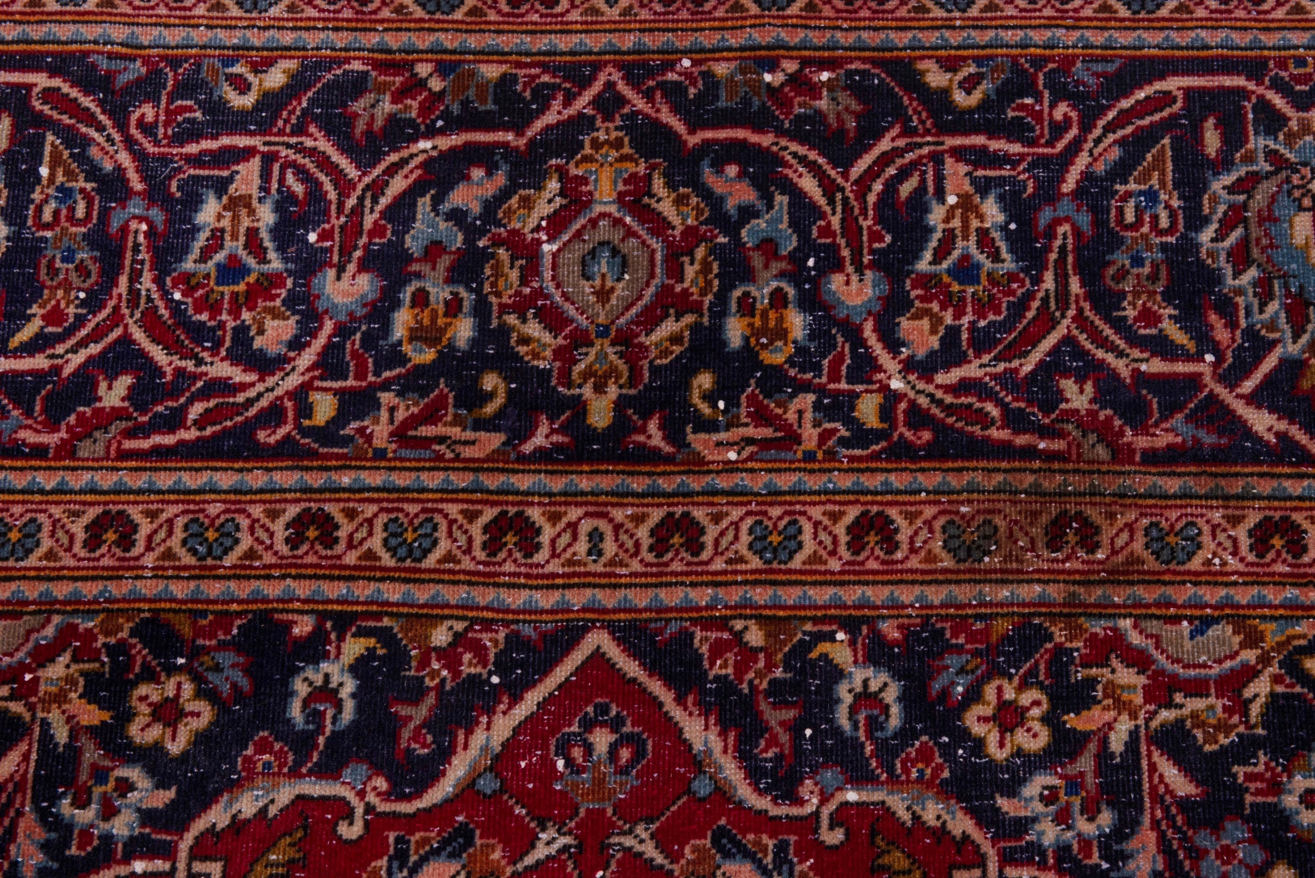 Persian Kashan oversized rug in burgundy and dark blue, view 14 of 20