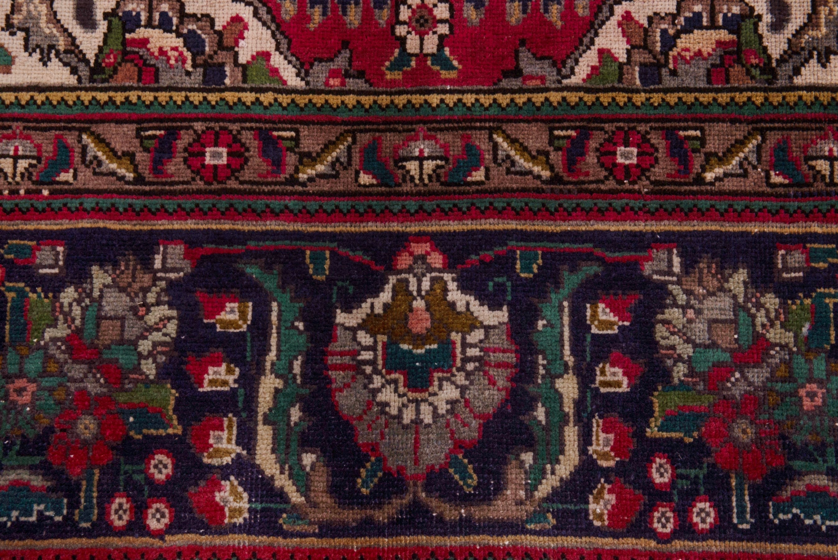 Persian Tabriz oversized rug in deep red and burgundy, view 11 of 22