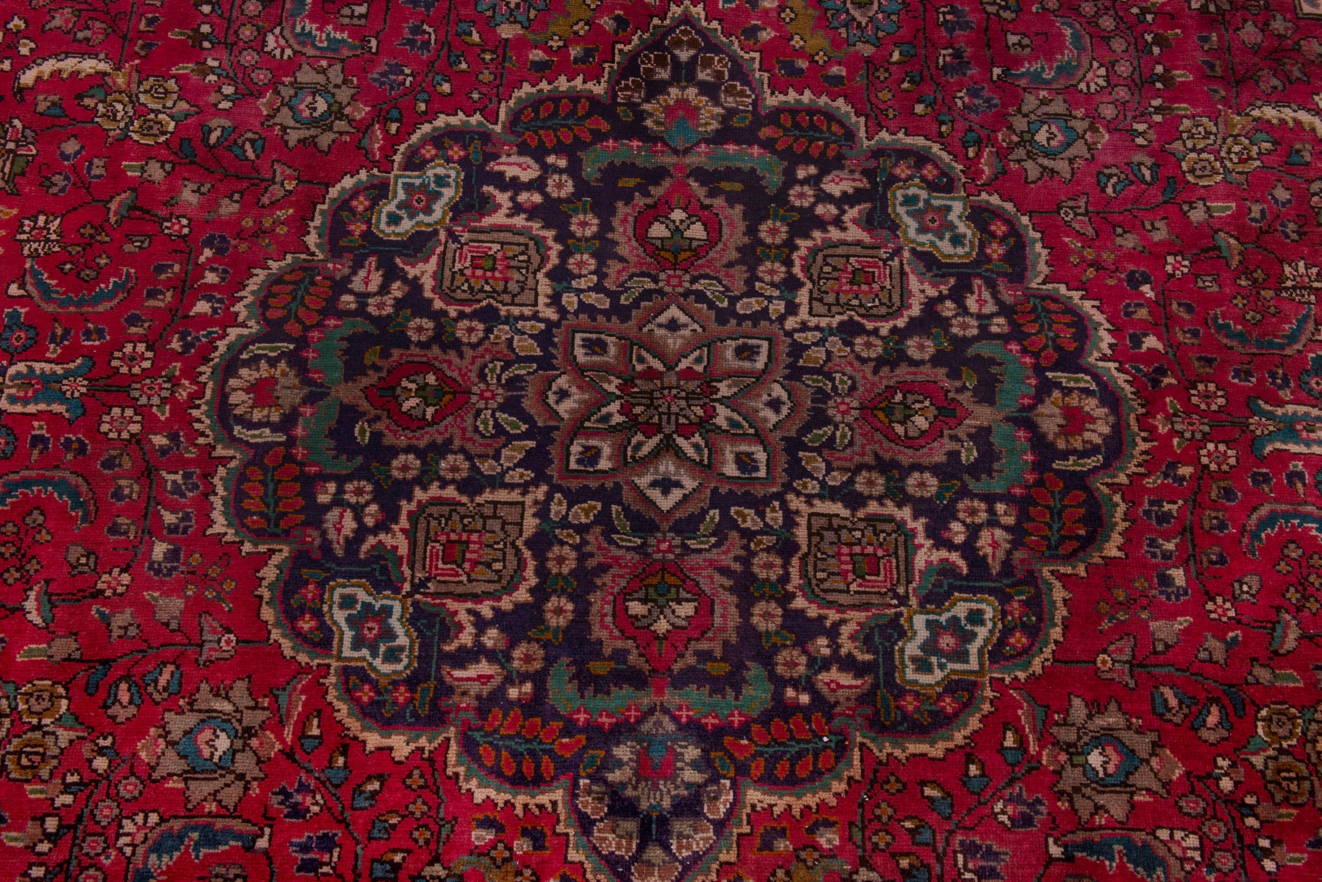 Persian Tabriz oversized rug in deep red and burgundy, view 13 of 22