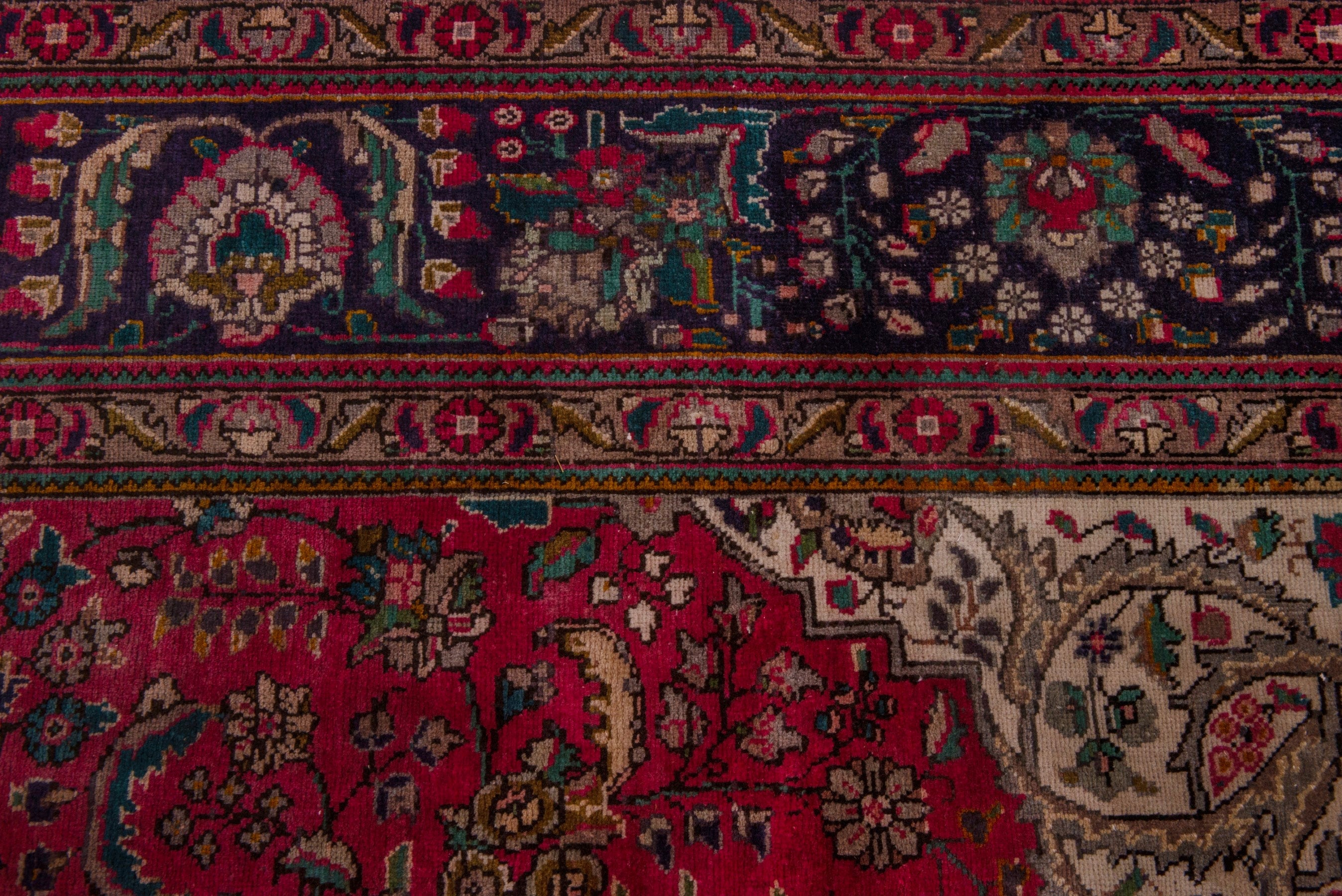 Persian Tabriz oversized rug in deep red and burgundy, view 14 of 22