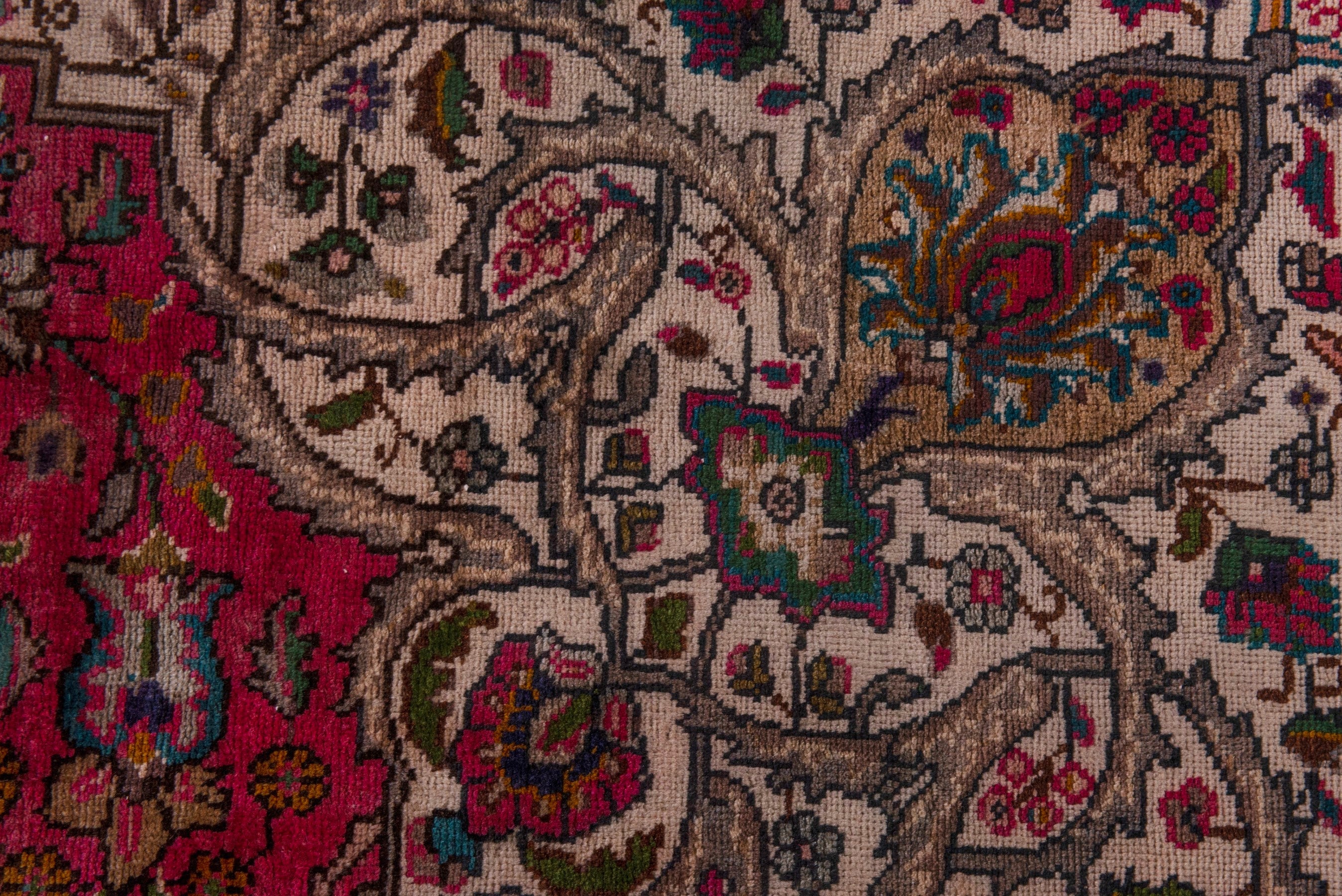 Persian Tabriz oversized rug in deep red and burgundy, view 16 of 22