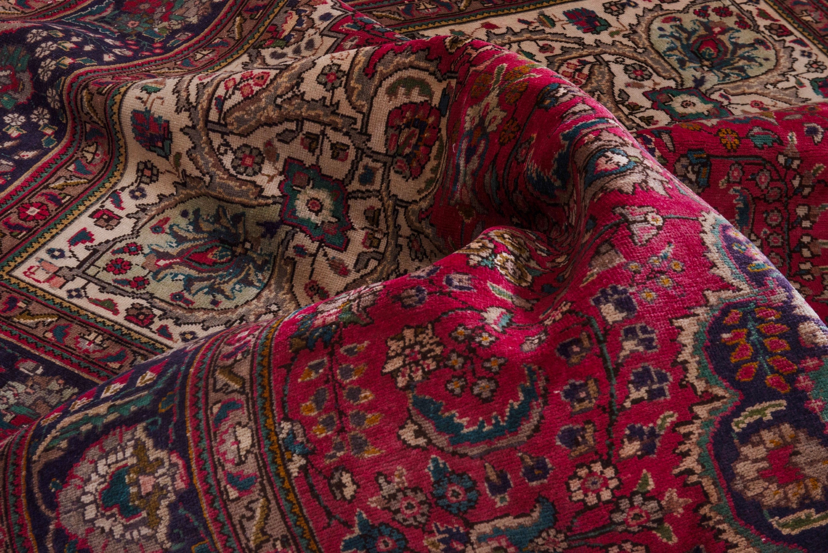 Persian Tabriz oversized rug in deep red and burgundy, view 17 of 22