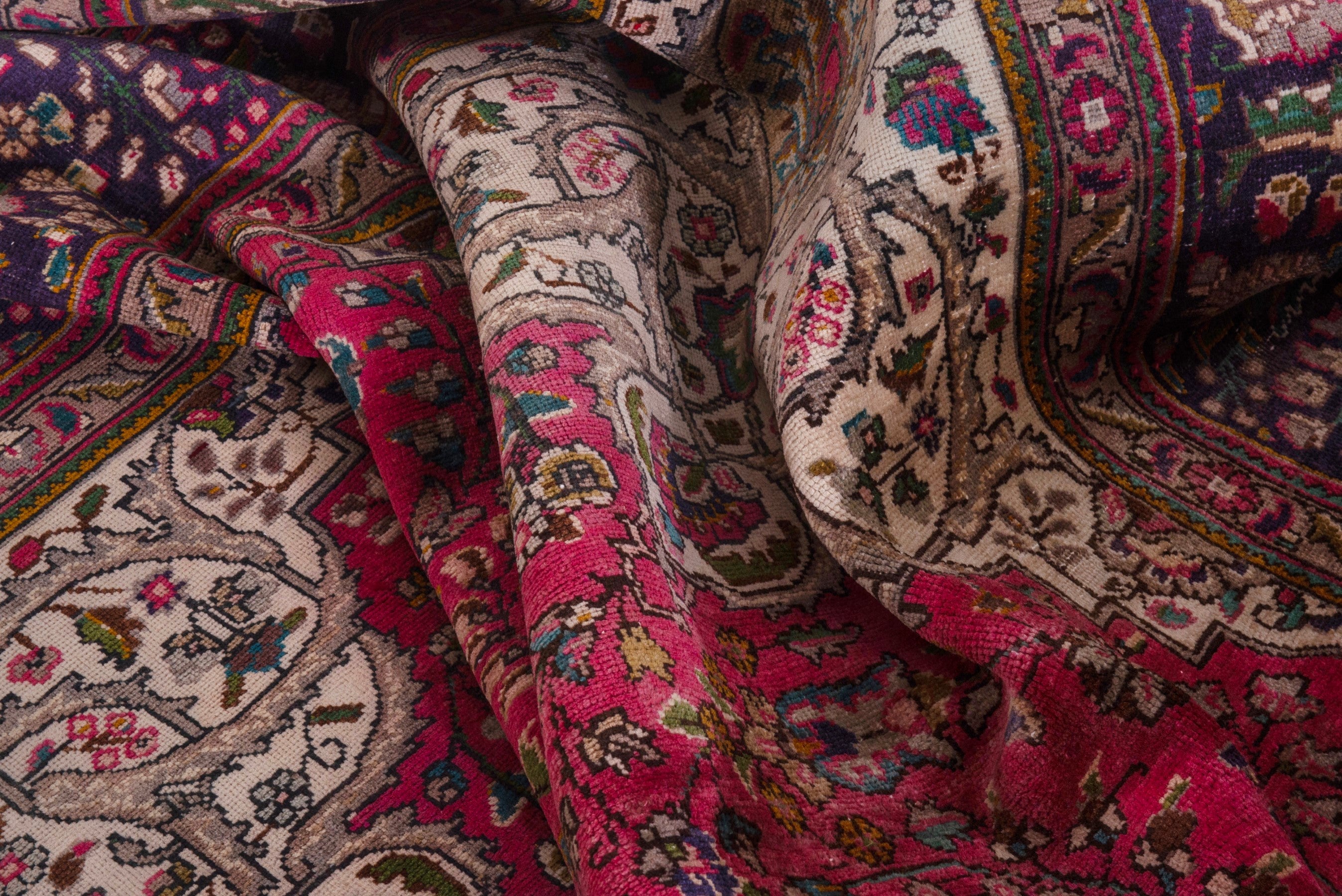 Persian Tabriz oversized rug in deep red and burgundy, view 18 of 22