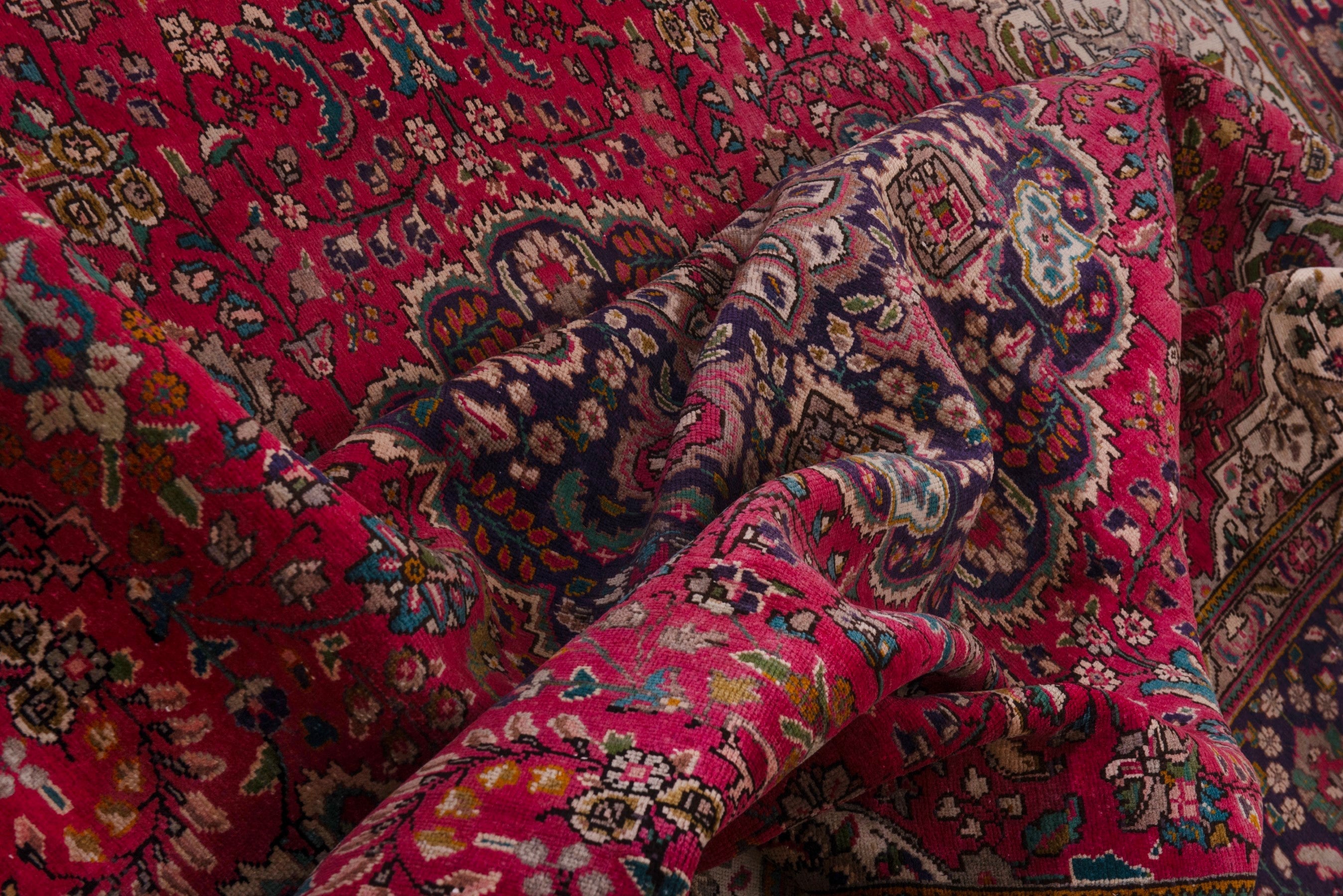 Persian Tabriz oversized rug in deep red and burgundy, view 19 of 22