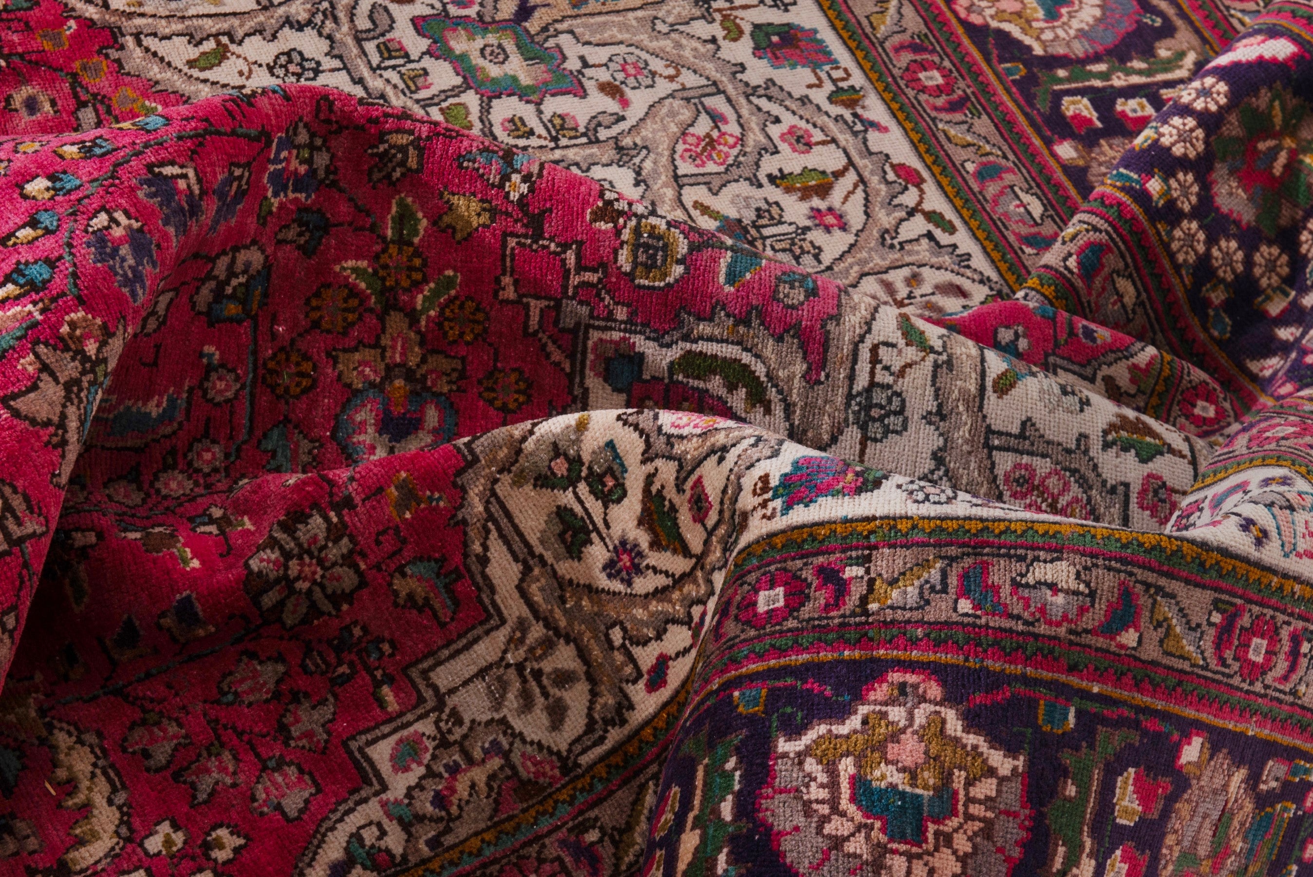 Persian Tabriz oversized rug in deep red and burgundy, view 20 of 22