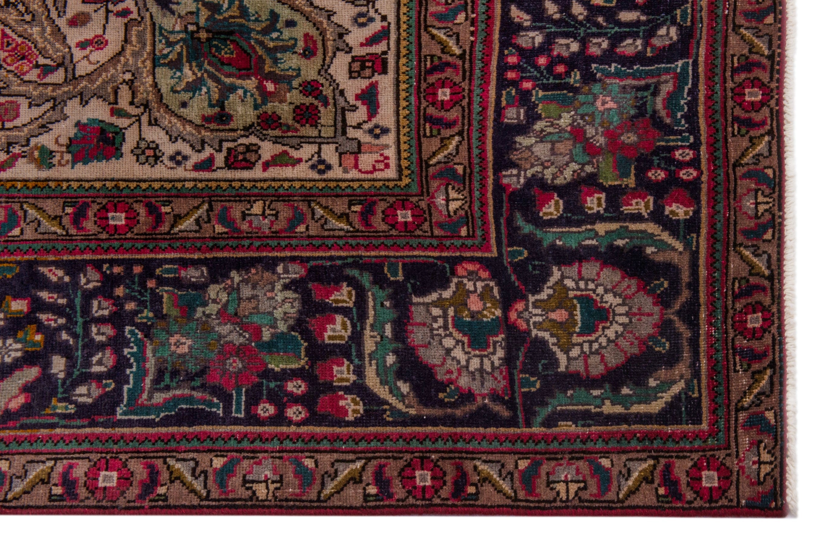 Persian Tabriz oversized rug in deep red and burgundy, view 5 of 22
