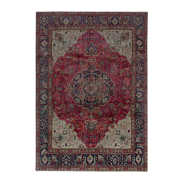 Persian Tabriz oversized rug in deep red and burgundy, 8'2" x 11'2"