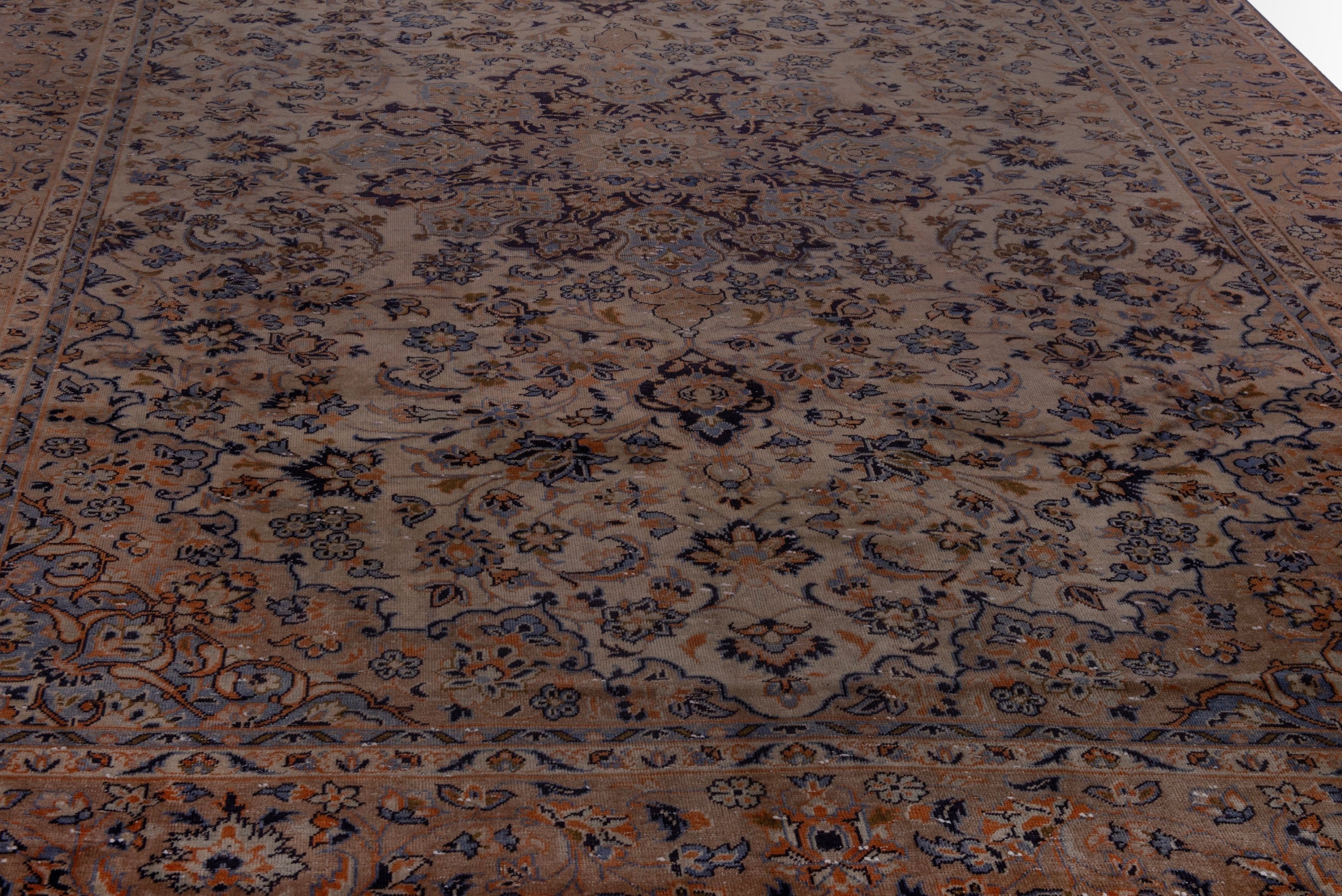 Persian Najafabad oversized rug in cream and dark blue, view 10 of 22