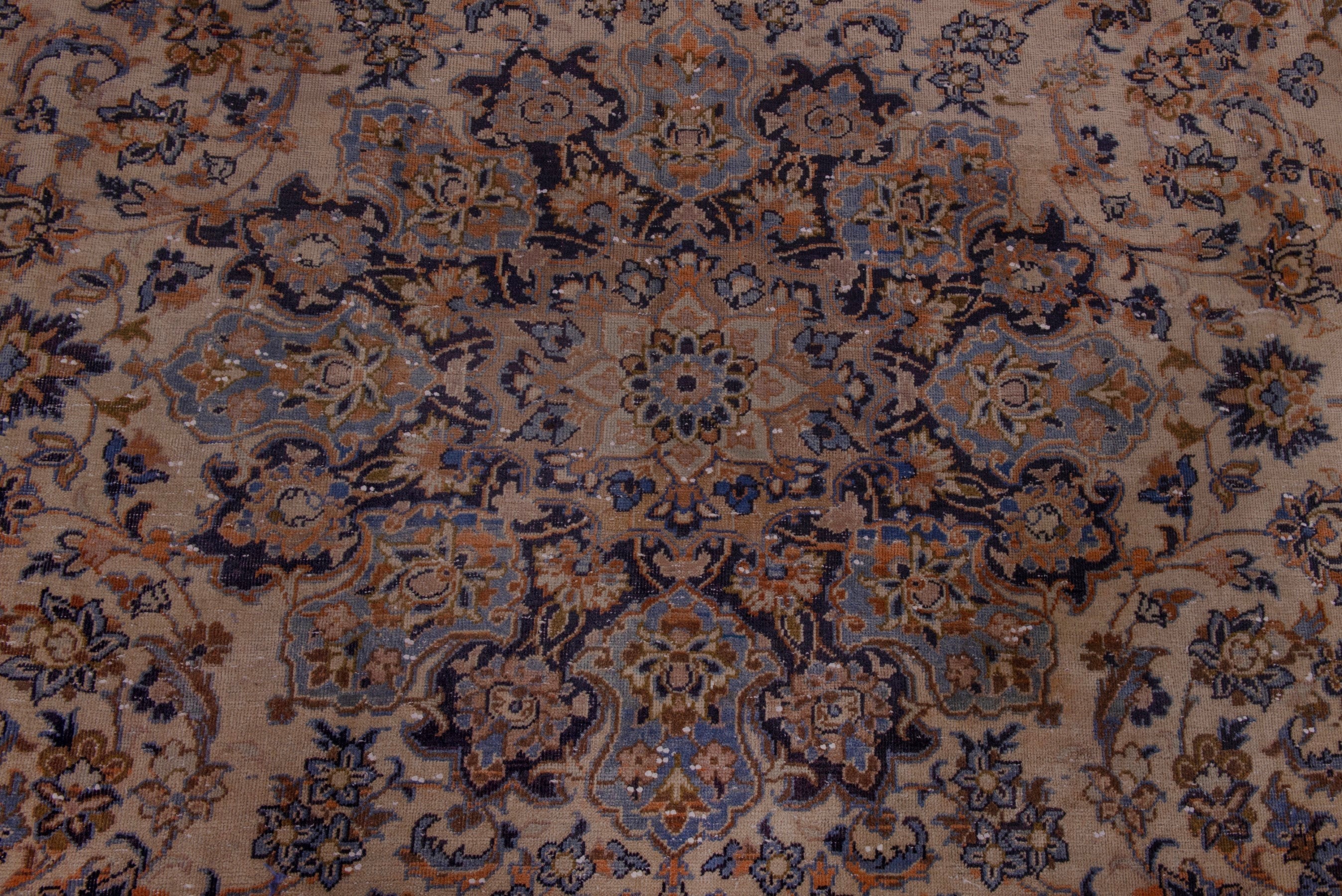 Persian Najafabad oversized rug in cream and dark blue, view 13 of 22