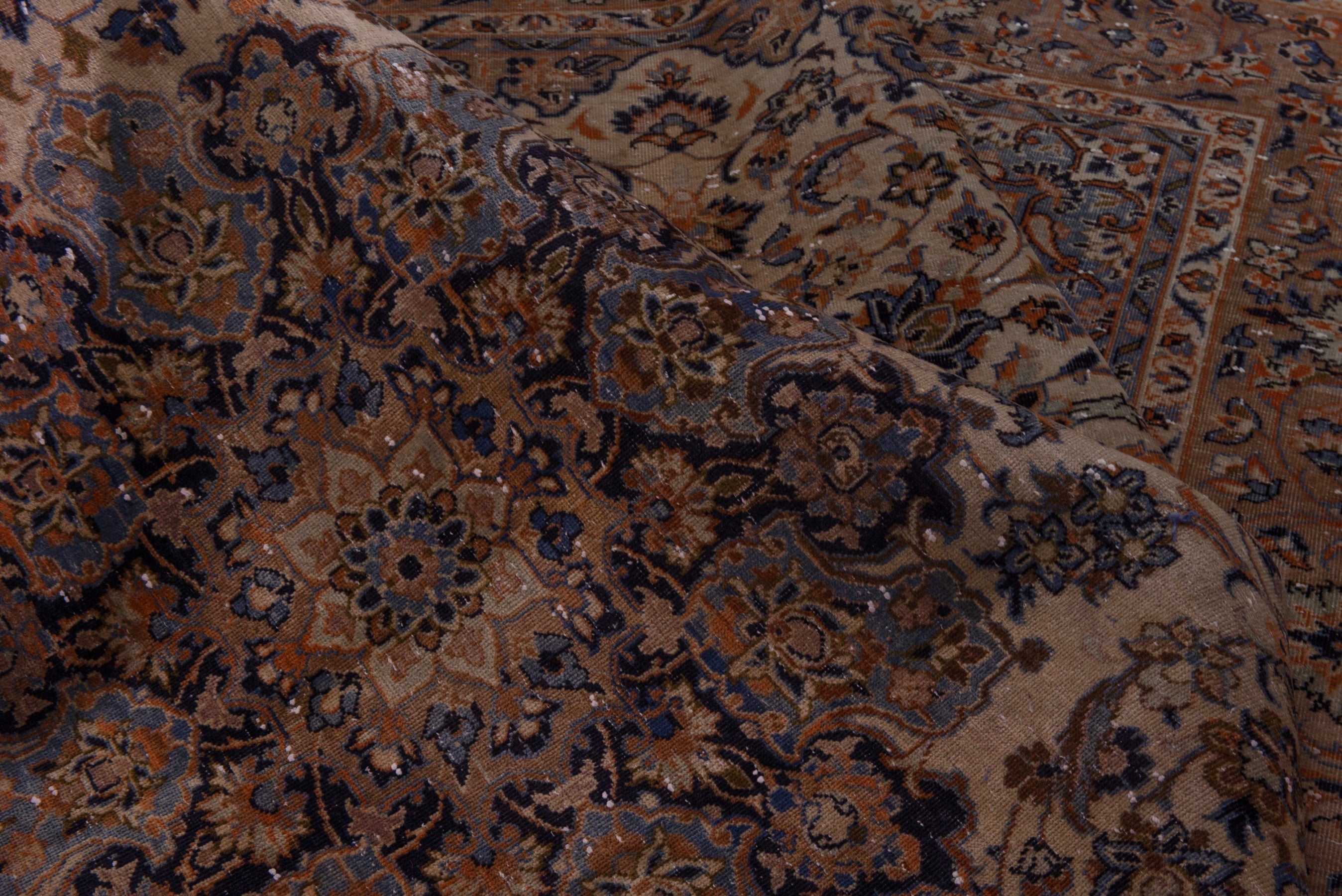 Persian Najafabad oversized rug in cream and dark blue, view 18 of 22