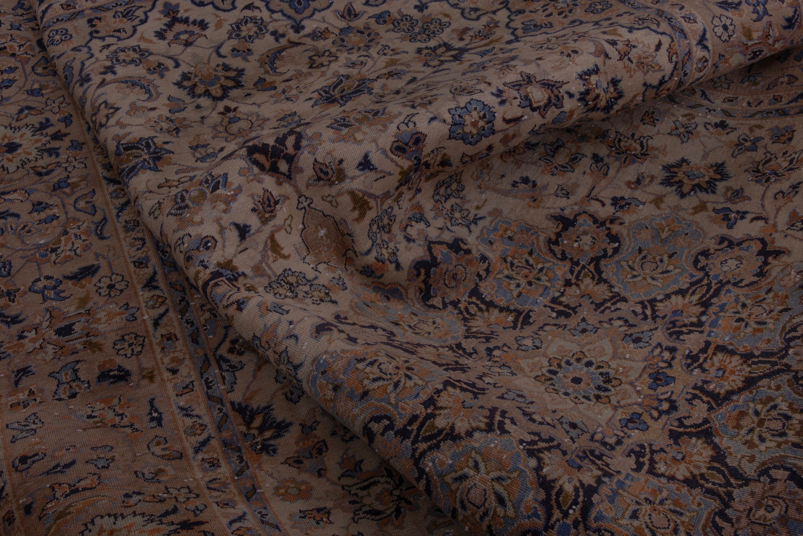 Persian Najafabad oversized rug in cream and dark blue, view 21 of 22
