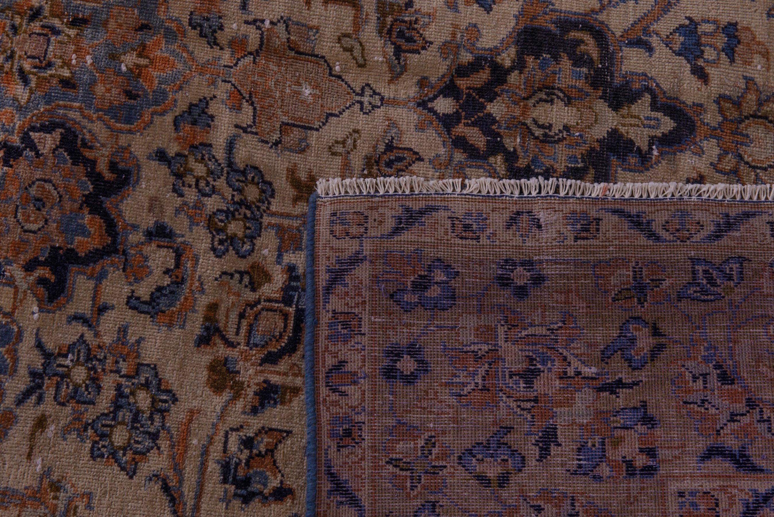 Persian Najafabad oversized rug in cream and dark blue, view 22 of 22