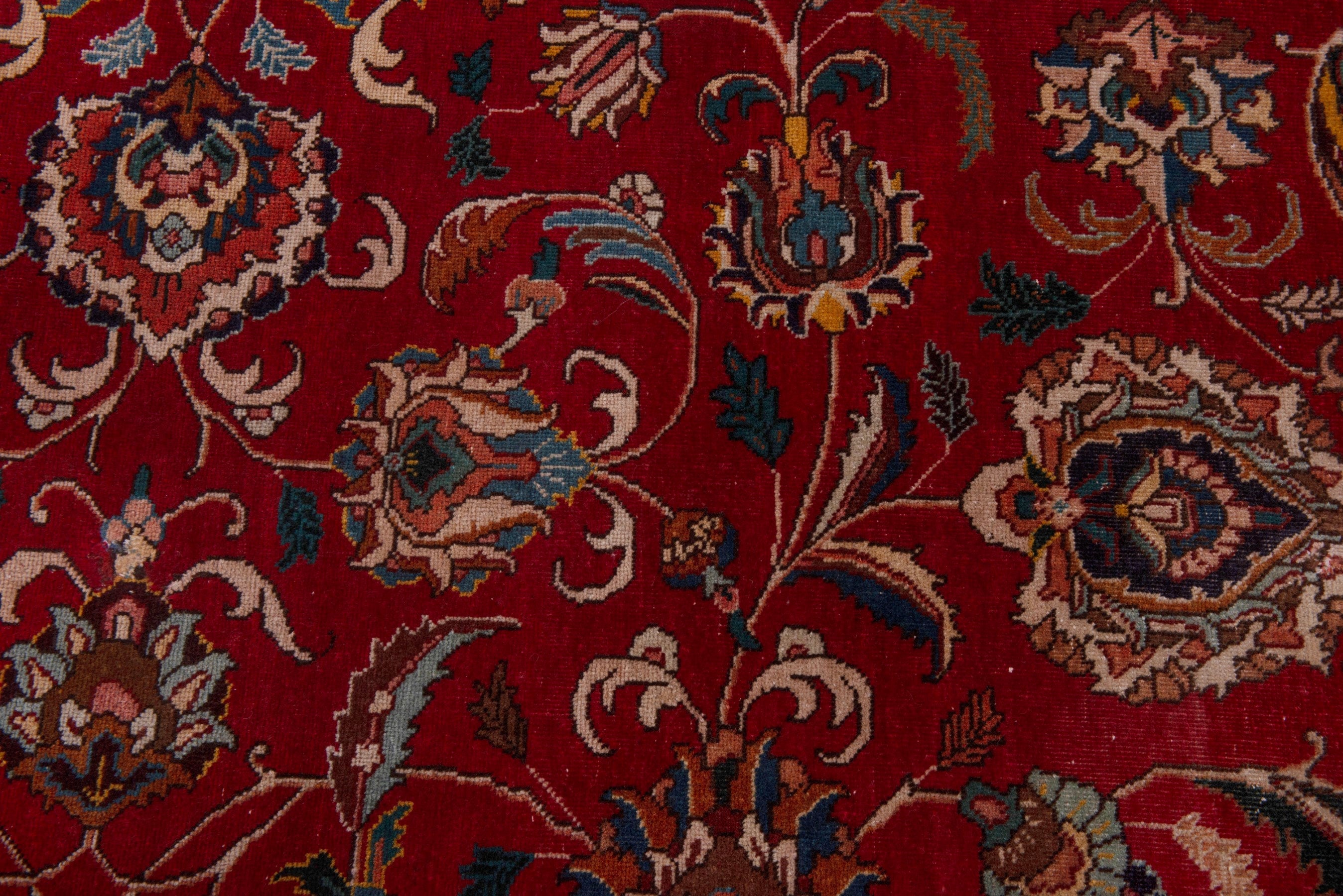 Persian Tabriz oversized rug in burgundy and antique gold, view 14 of 20