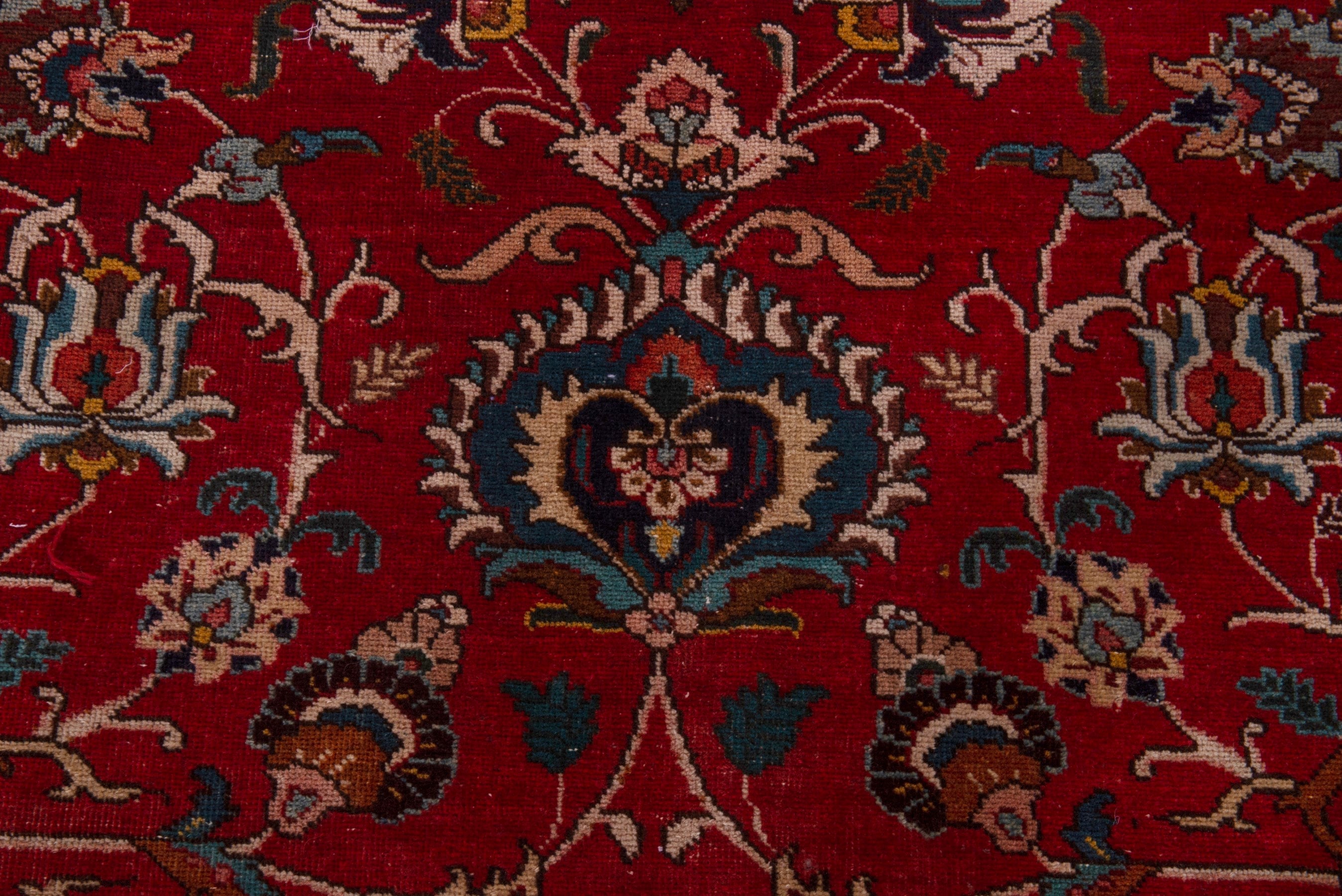 Persian Tabriz oversized rug in burgundy and antique gold, view 15 of 20