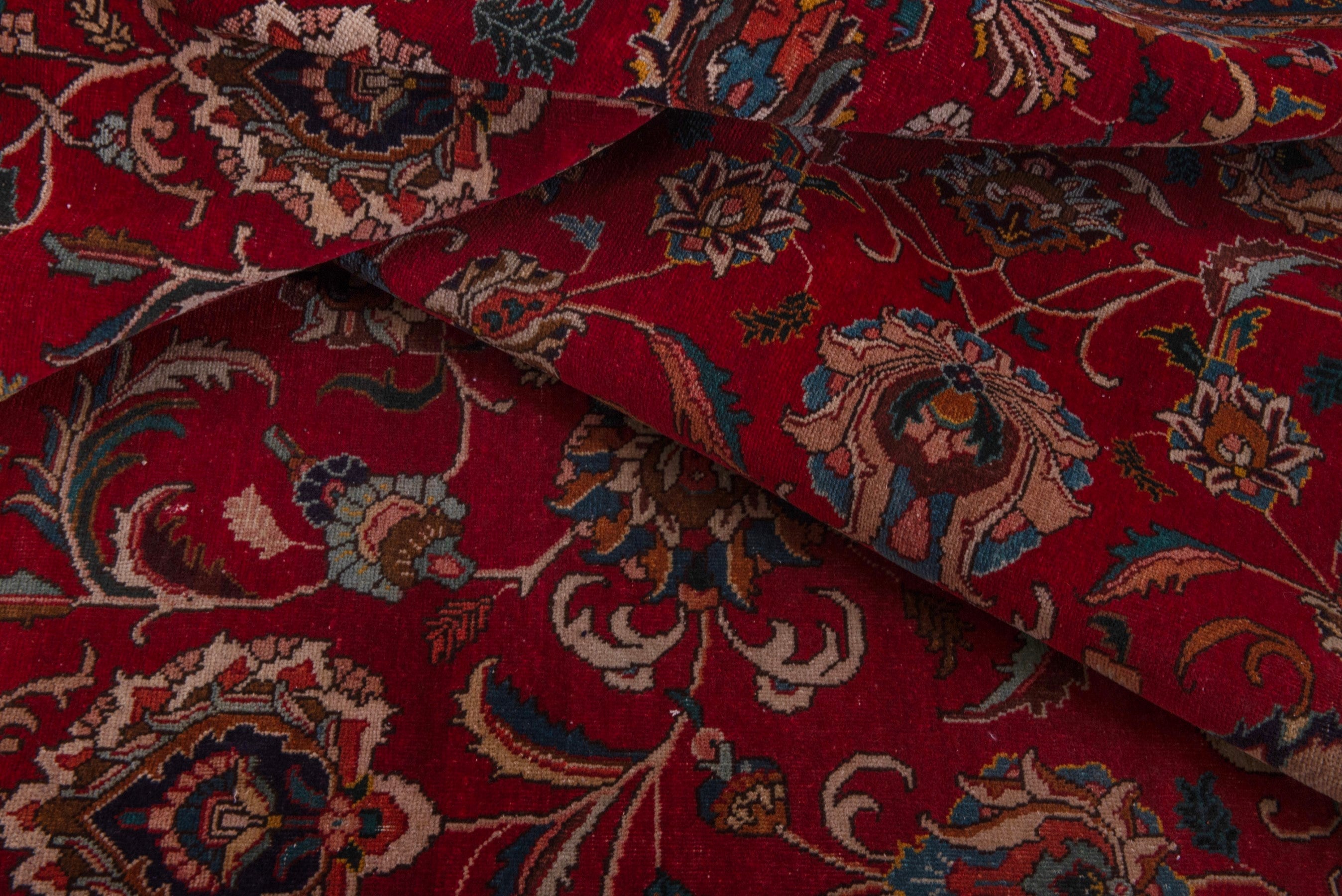 Persian Tabriz oversized rug in burgundy and antique gold, view 17 of 20