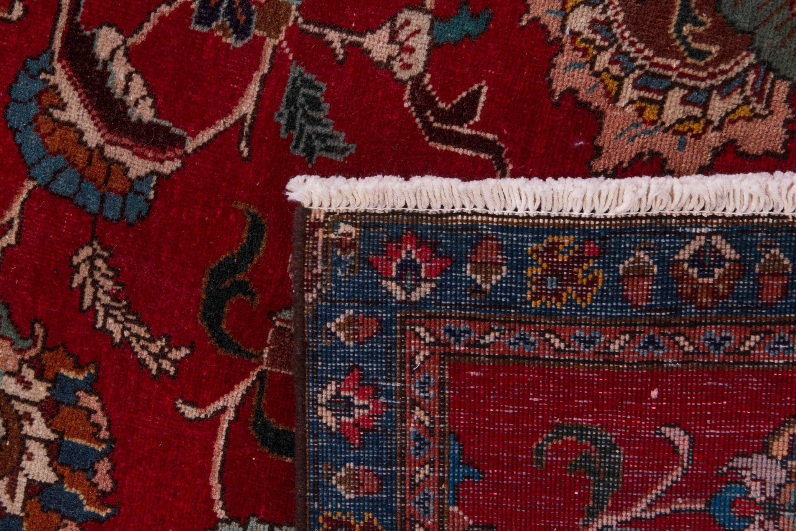Persian Tabriz oversized rug in burgundy and antique gold, view 20 of 20