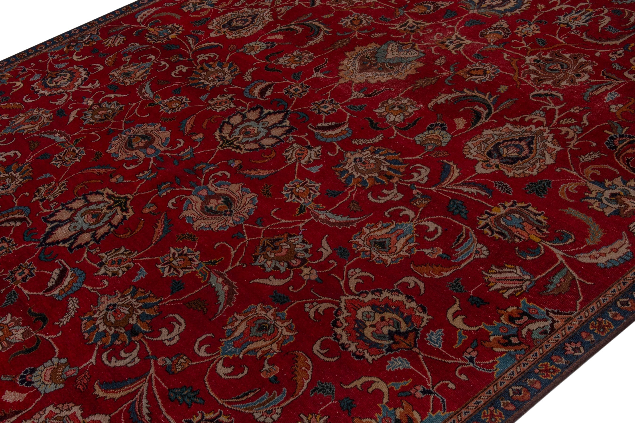 Persian Tabriz oversized rug in burgundy and antique gold, view 4 of 20