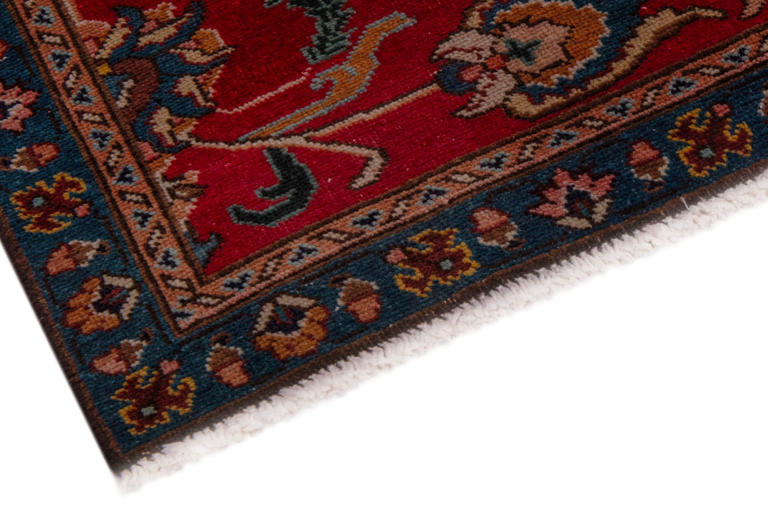 Persian Tabriz oversized rug in burgundy and antique gold, view 6 of 20