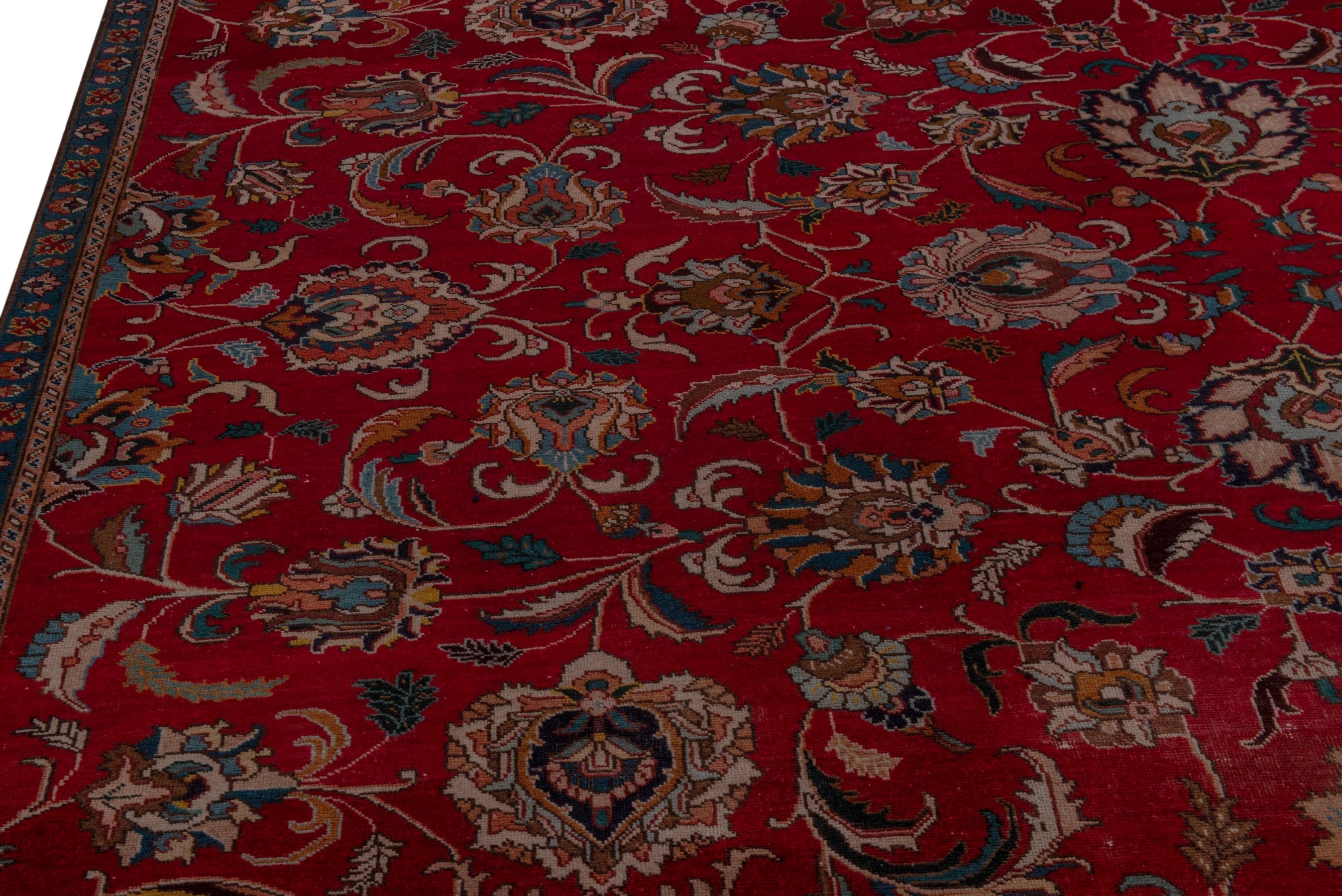Persian Tabriz oversized rug in burgundy and antique gold, view 7 of 20