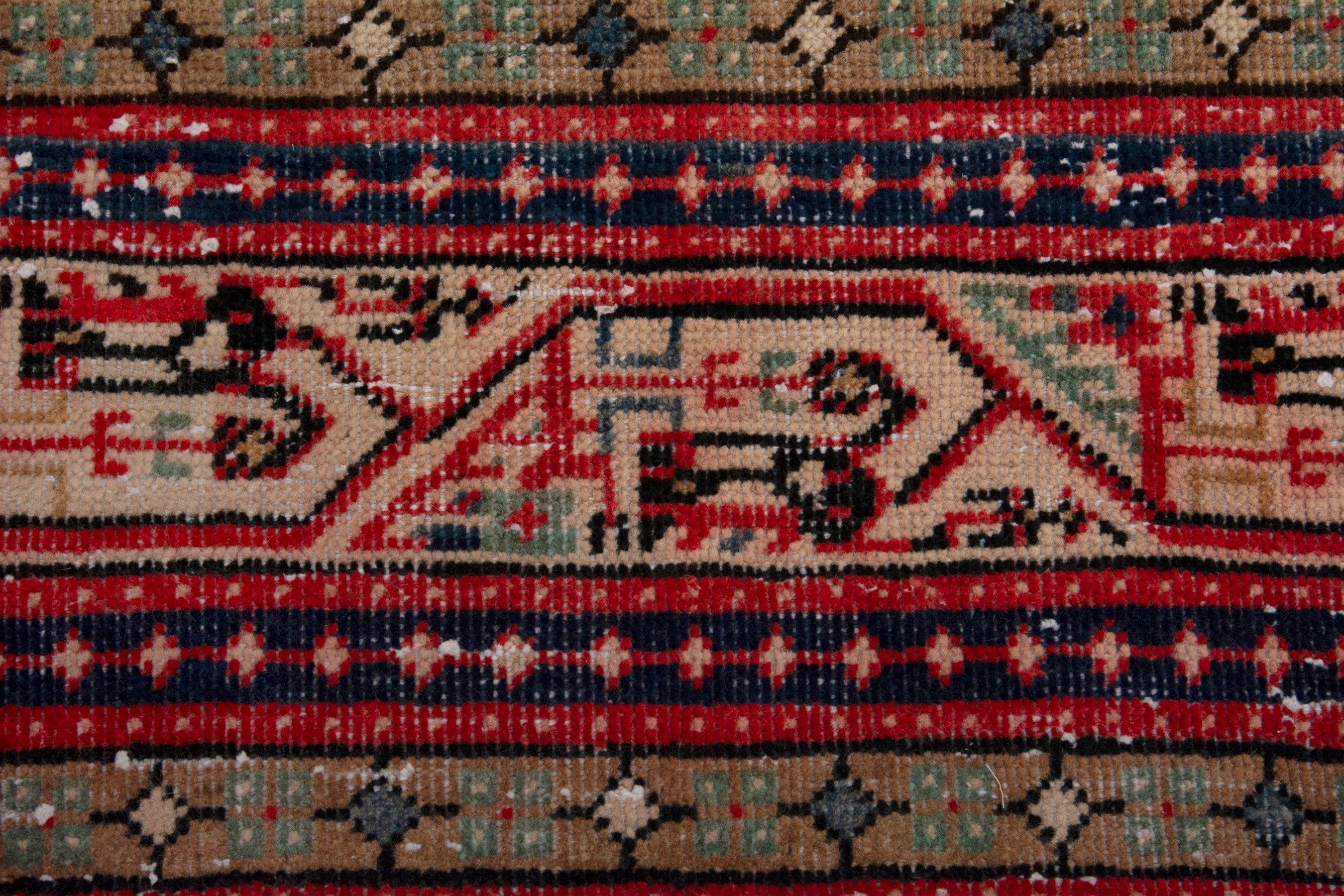 Persian Botteh oversized rug in deep red and cream, view 11 of 17