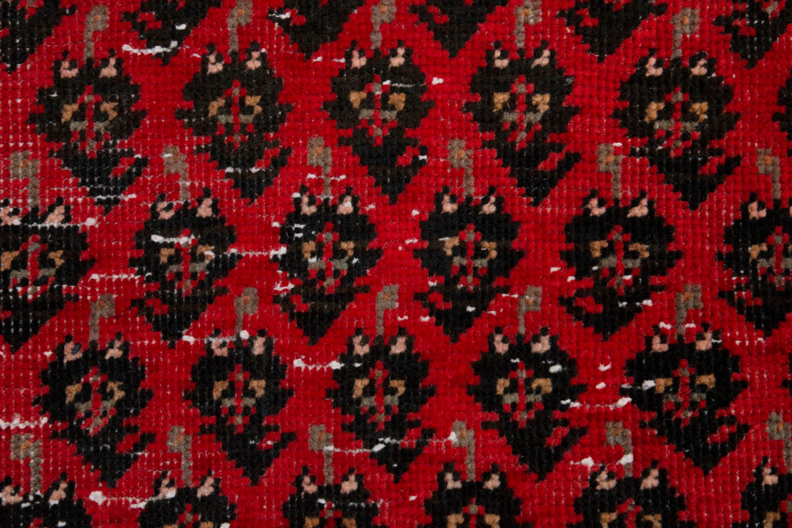 Persian Botteh oversized rug in deep red and cream, view 12 of 17