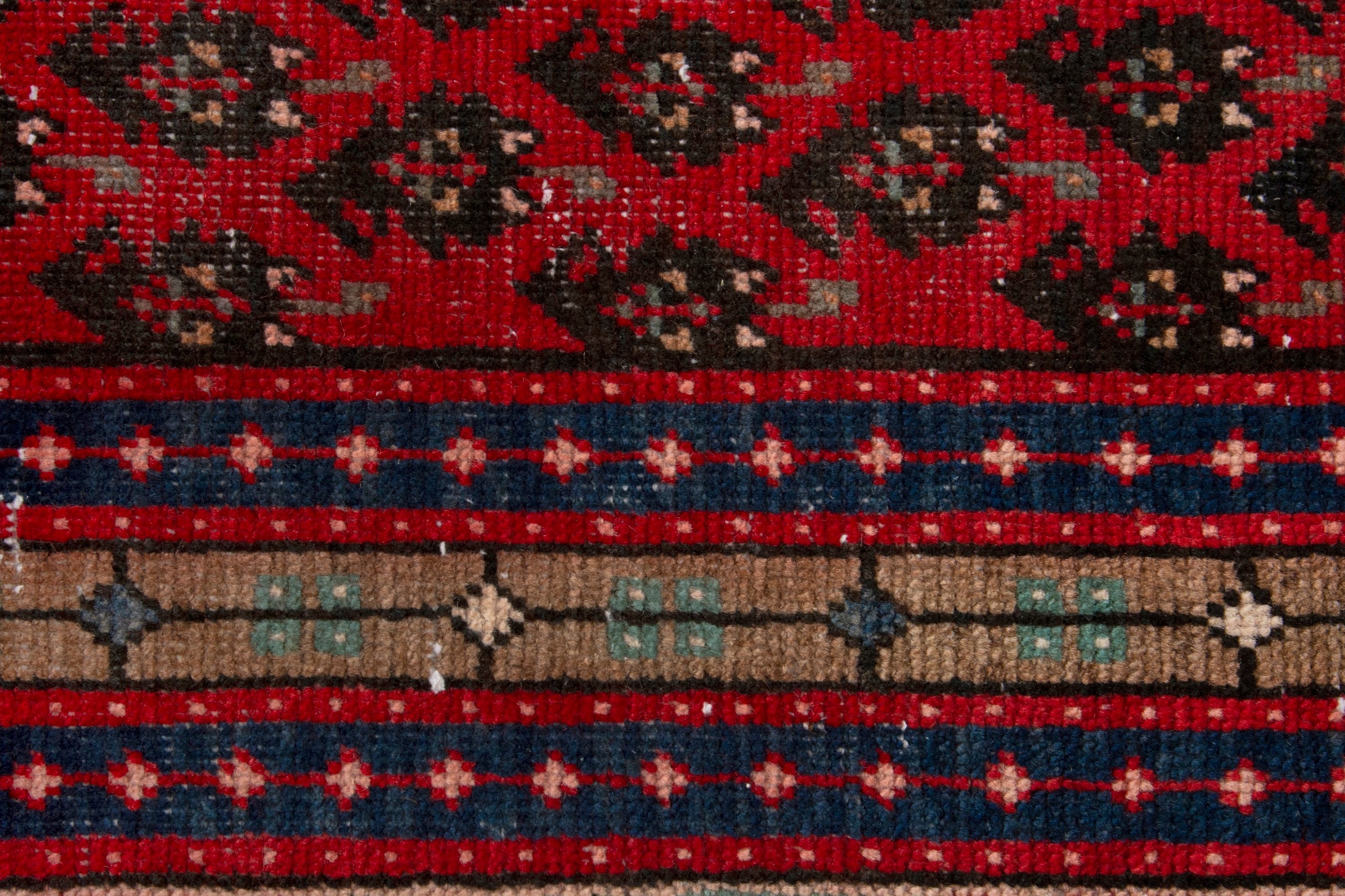 Persian Botteh oversized rug in deep red and cream, view 13 of 17