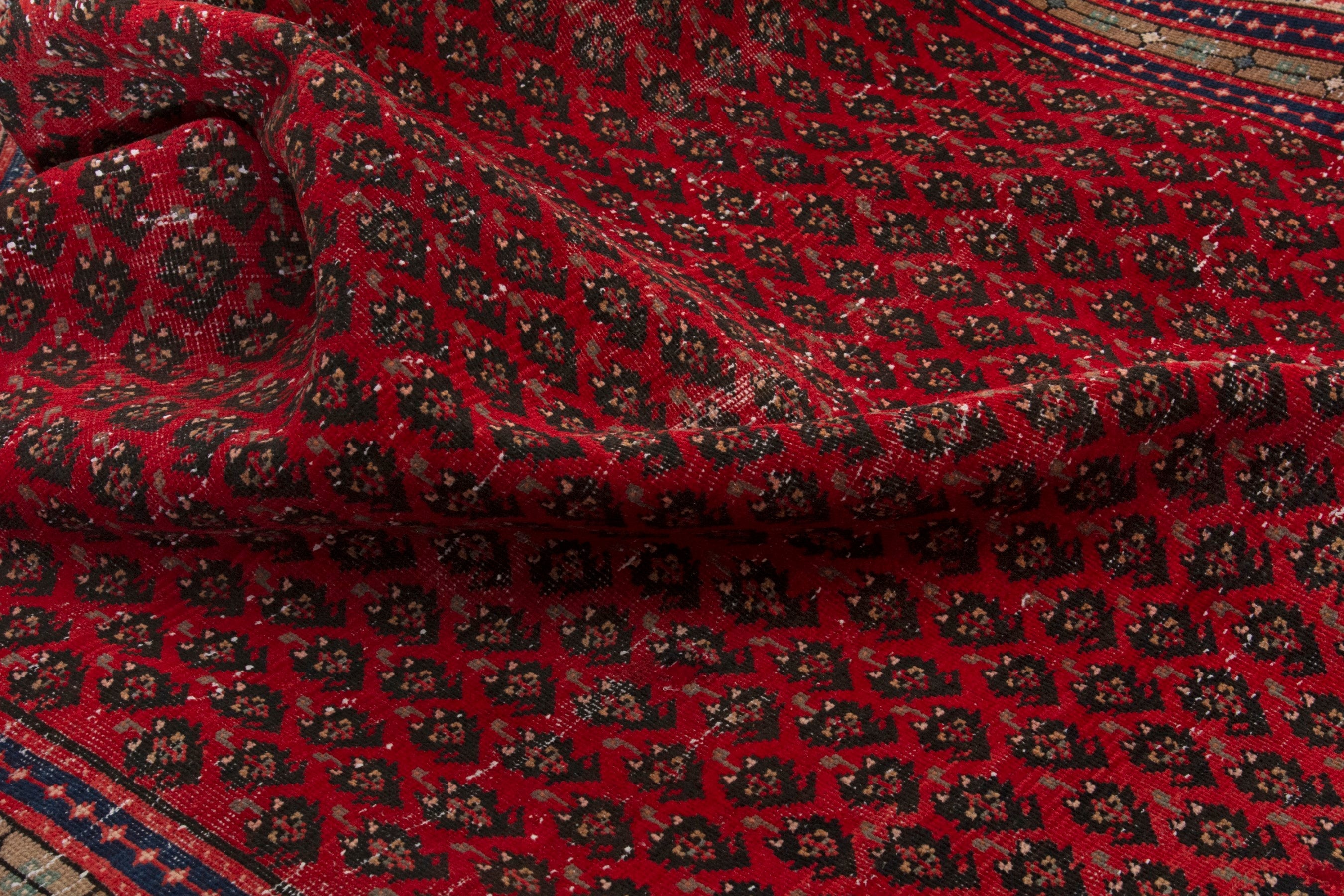 Persian Botteh oversized rug in deep red and cream, view 14 of 17
