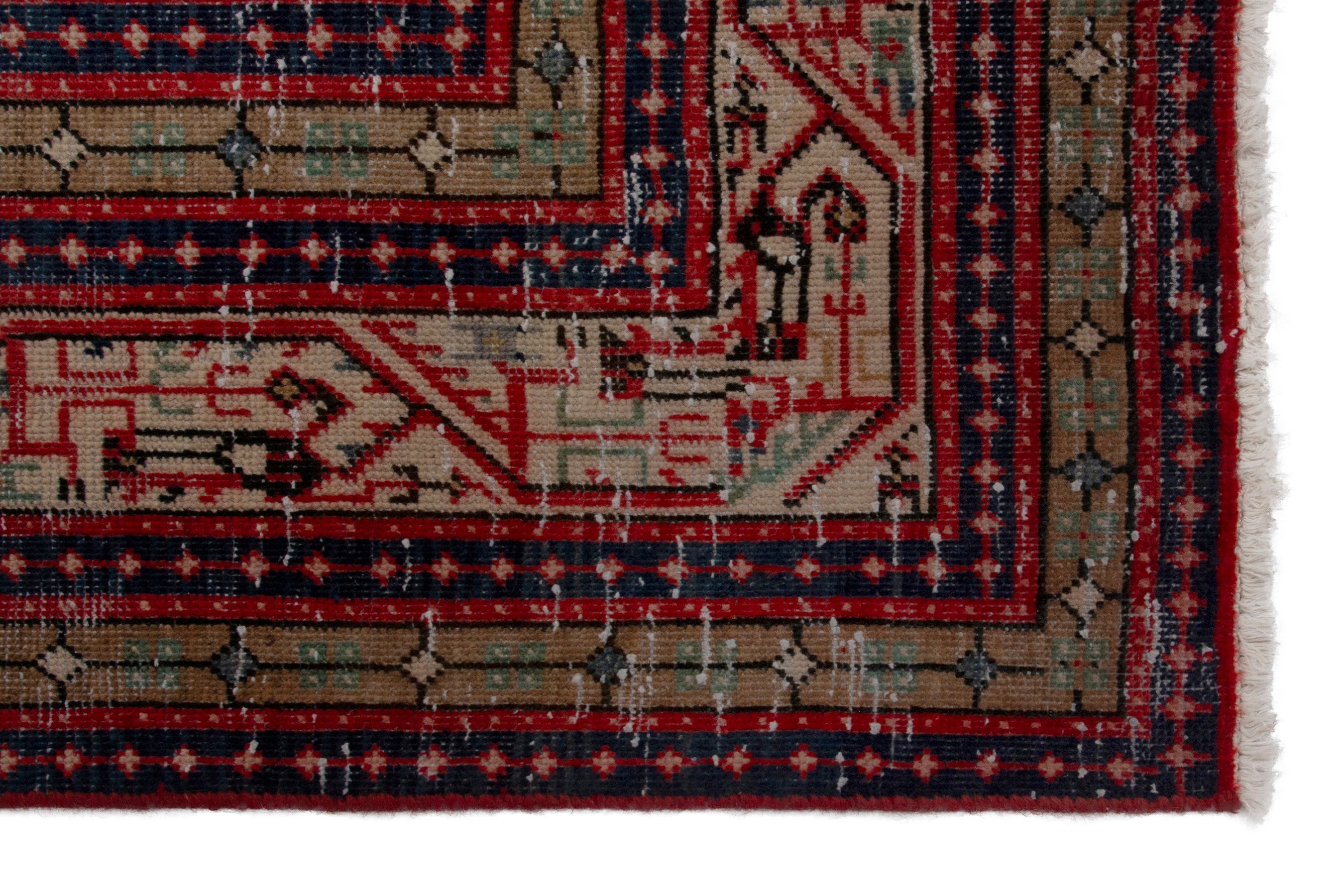 Persian Botteh oversized rug in deep red and cream, view 5 of 17