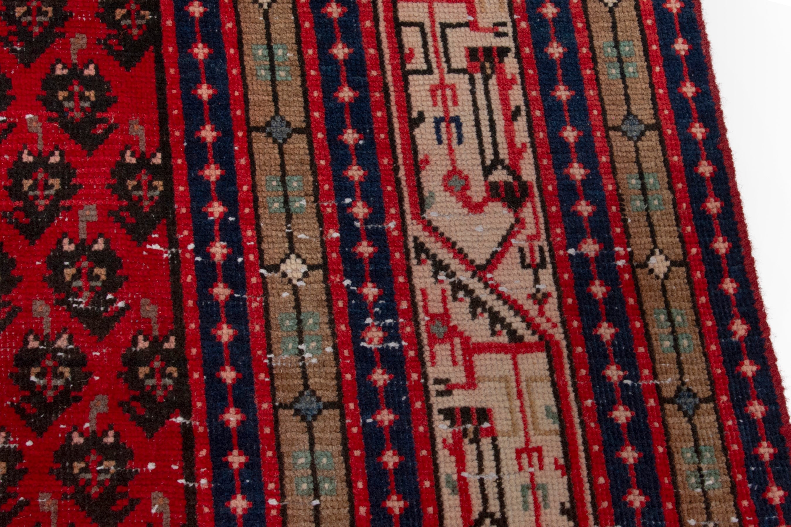 Persian Botteh oversized rug in deep red and cream, view 7 of 17