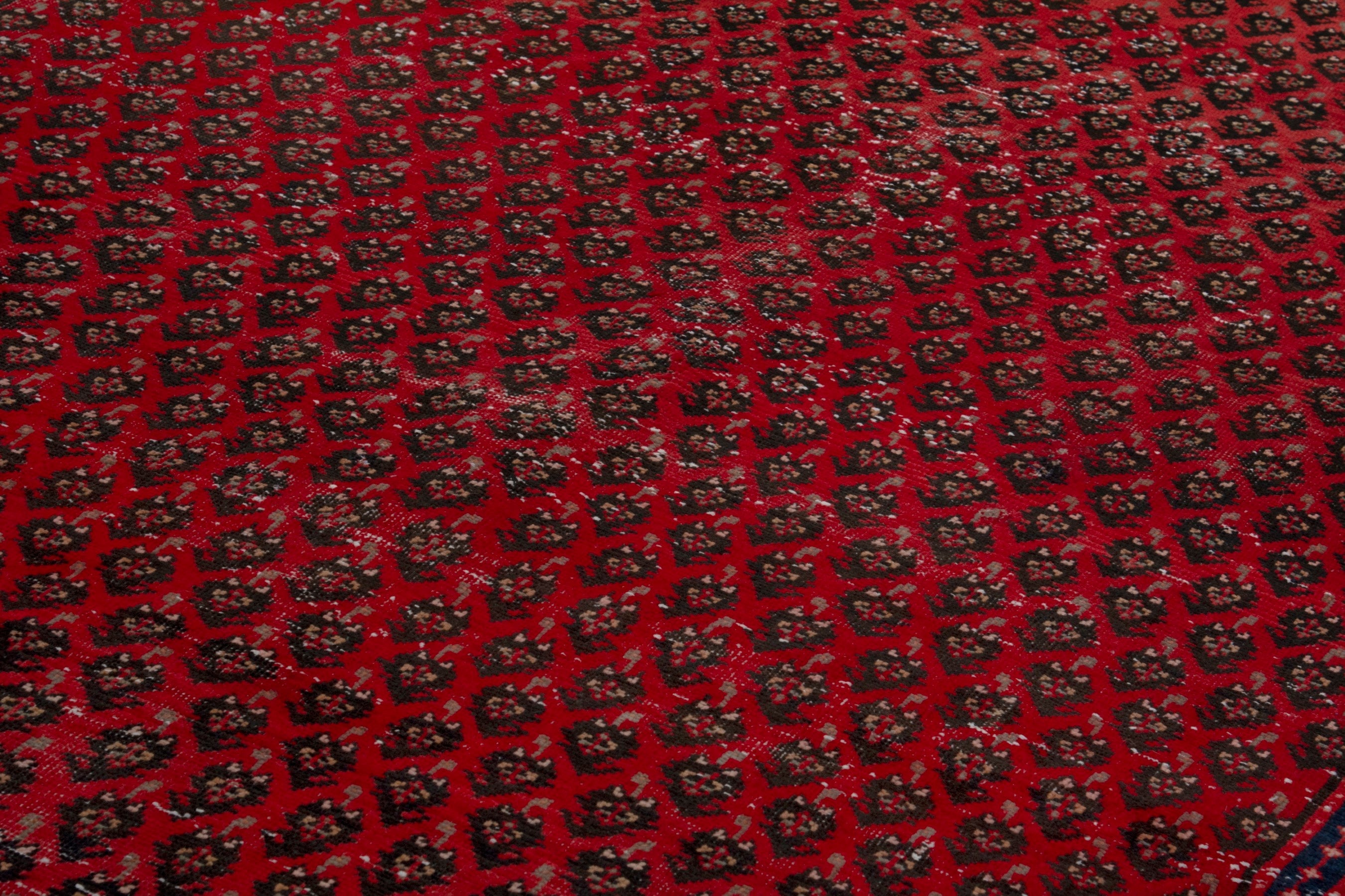 Persian Botteh oversized rug in deep red and cream, view 9 of 17