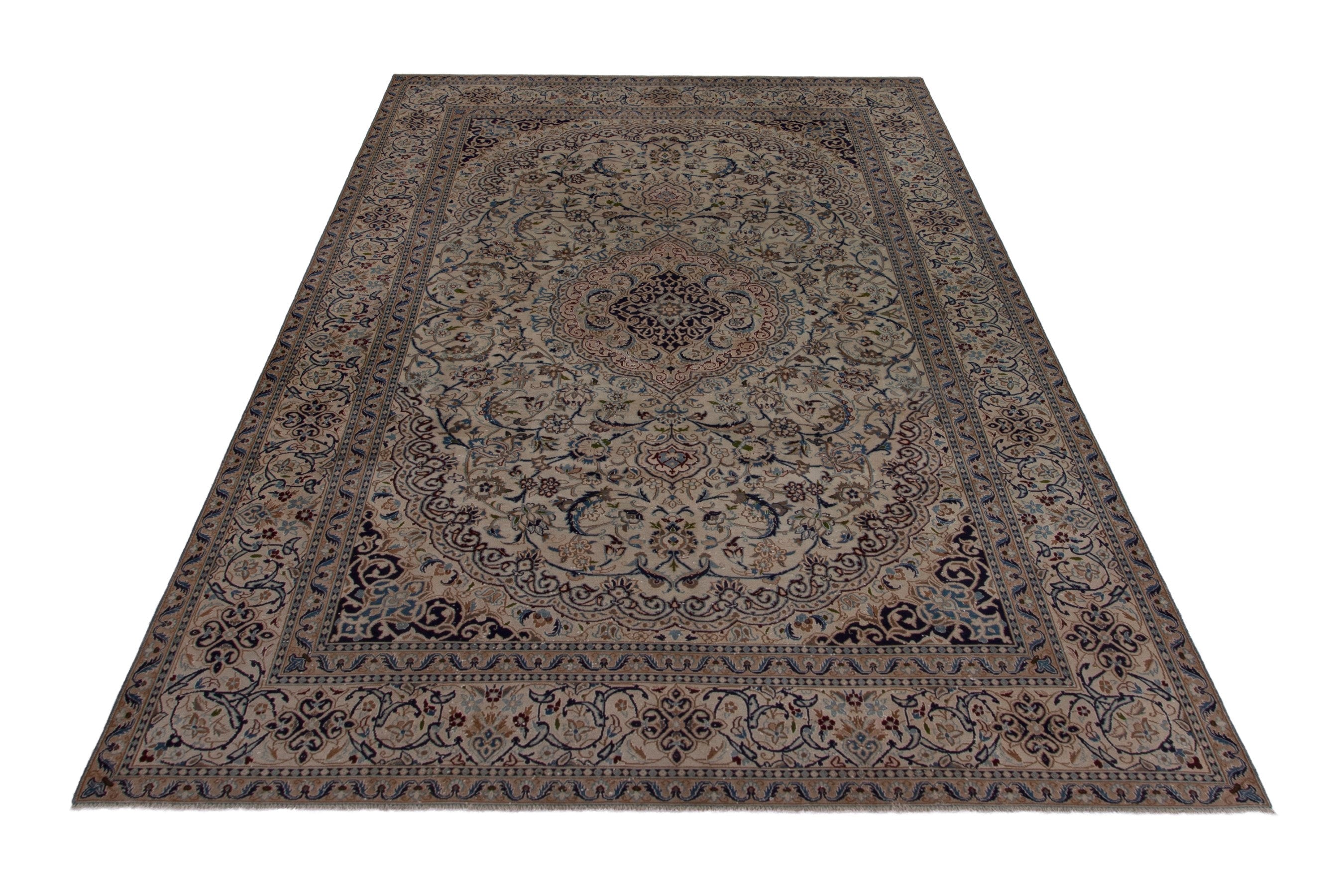 Persian Nain oversized rug in cream and taupe, view 2 of 23