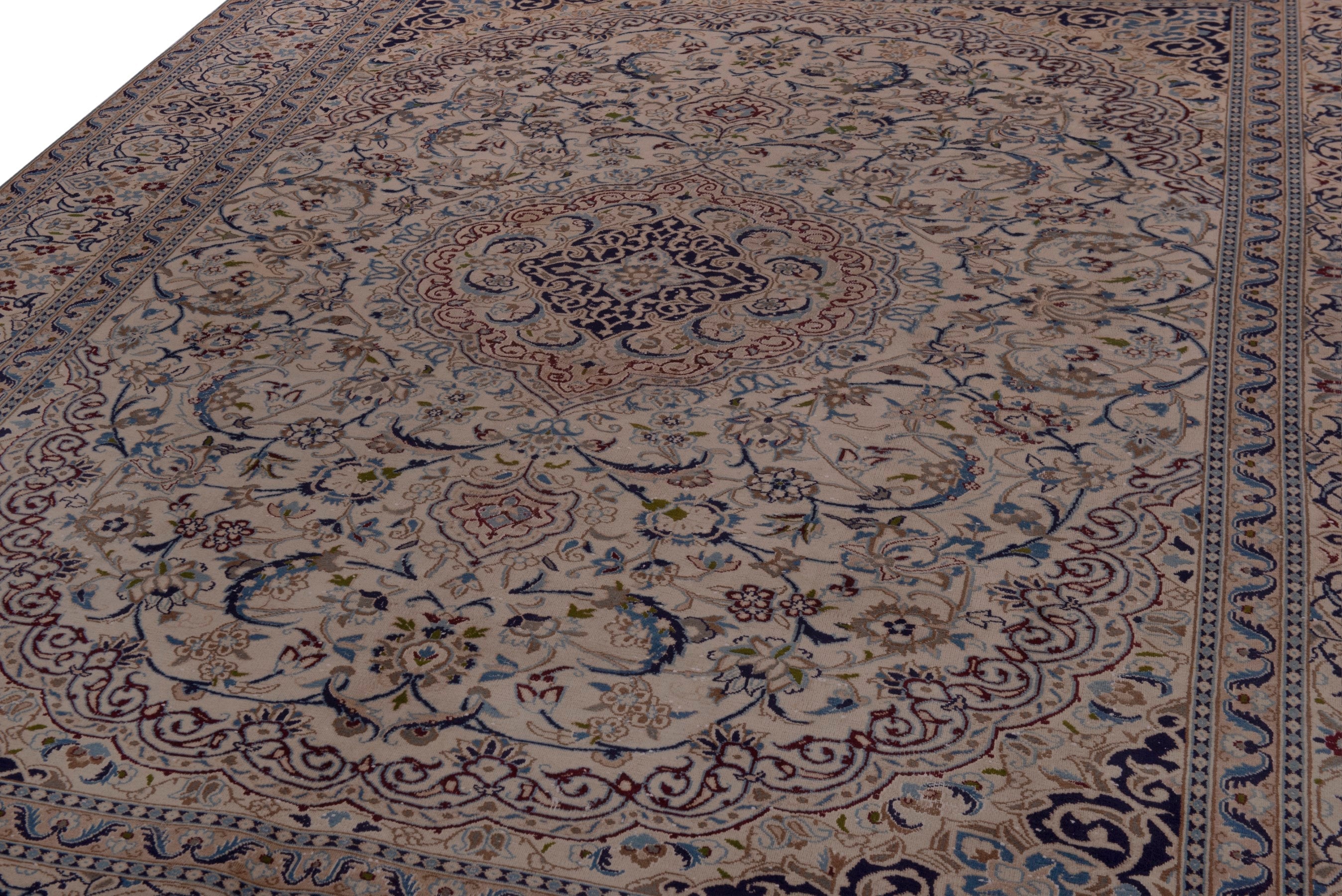 Persian Nain oversized rug in cream and taupe, view 9 of 23