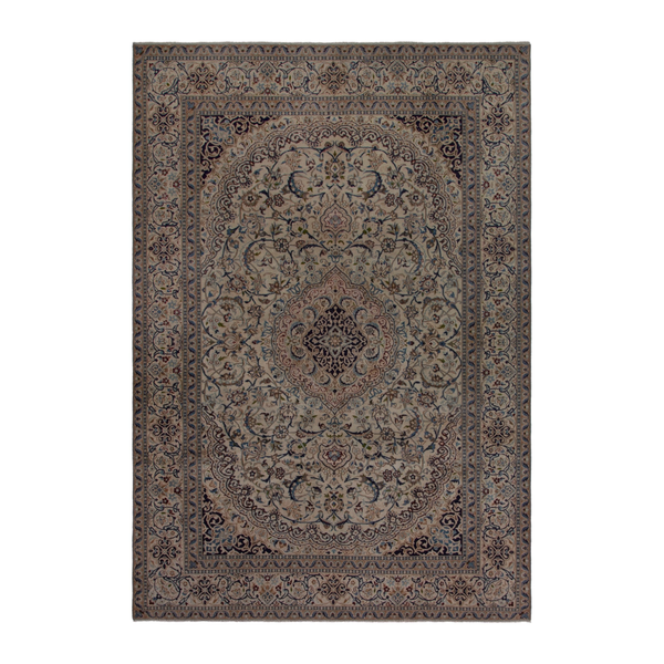 Persian Nain oversized rug in cream and taupe, 8' x 11'4"