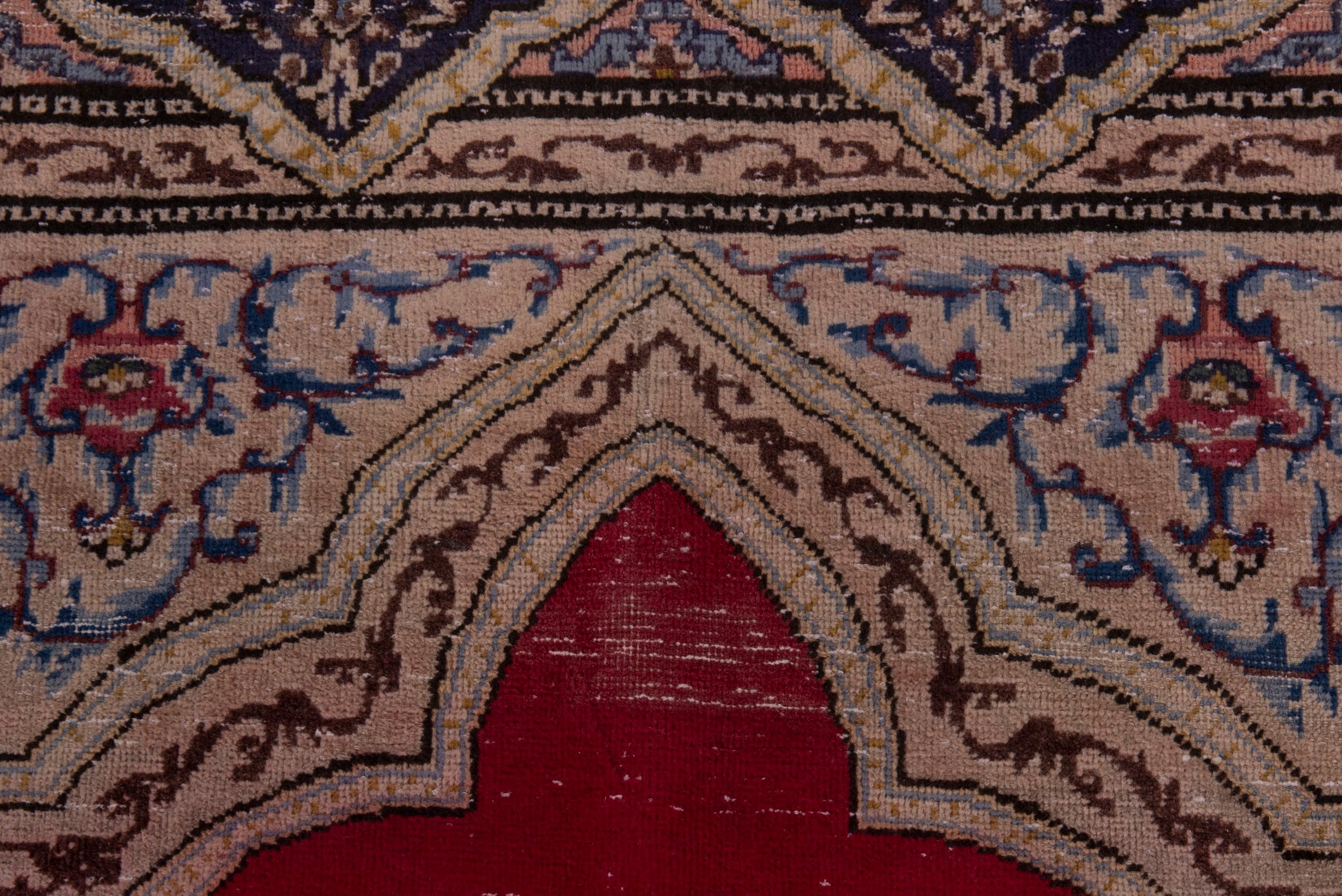 Persian Kerman area rug in cream and burgundy, view 14 of 20
